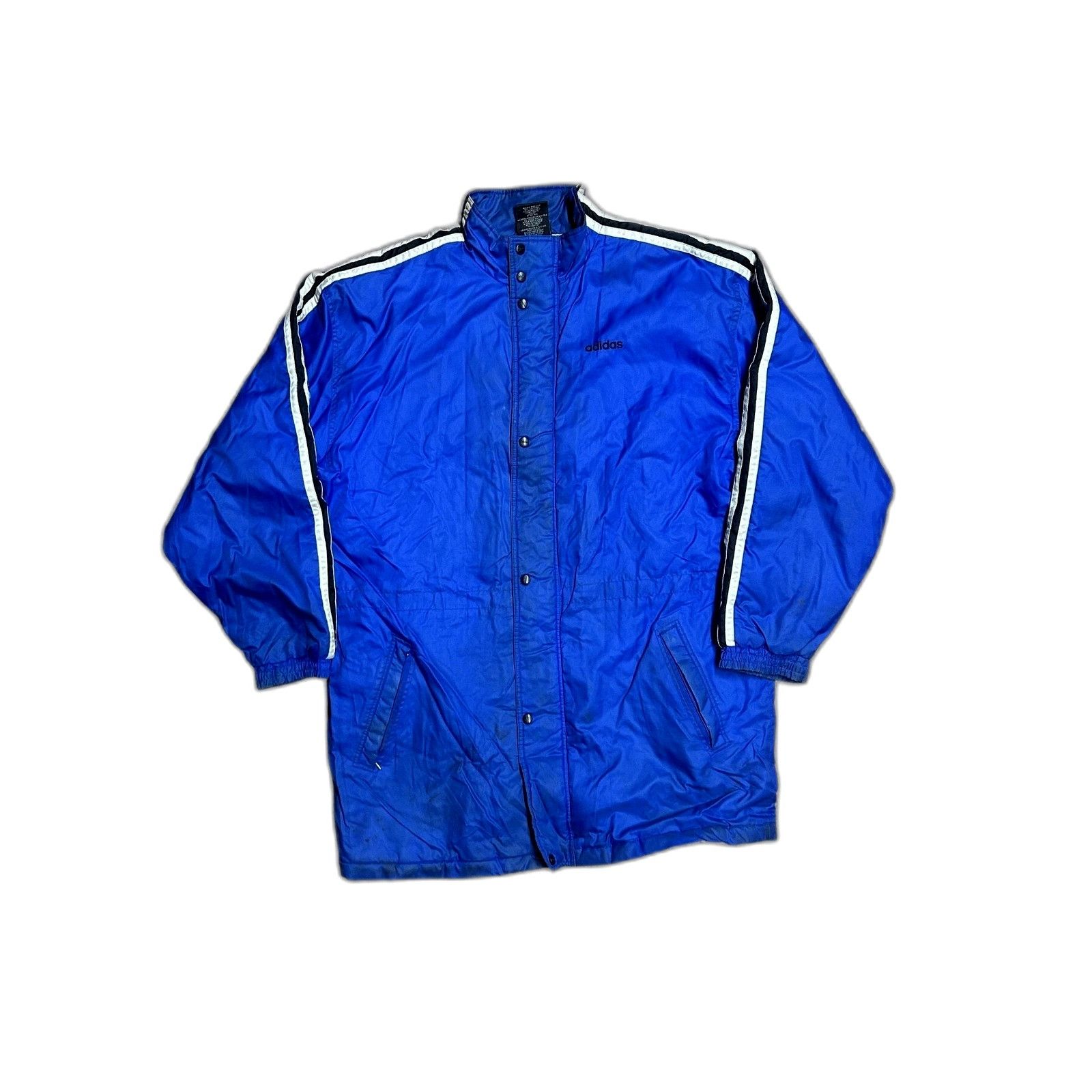 Adidas Vintage Adidas Windbreaker Puffer Quilted Long Jacket Blue X Size US XL / EU 56 / 4 - 1 Thumbnail