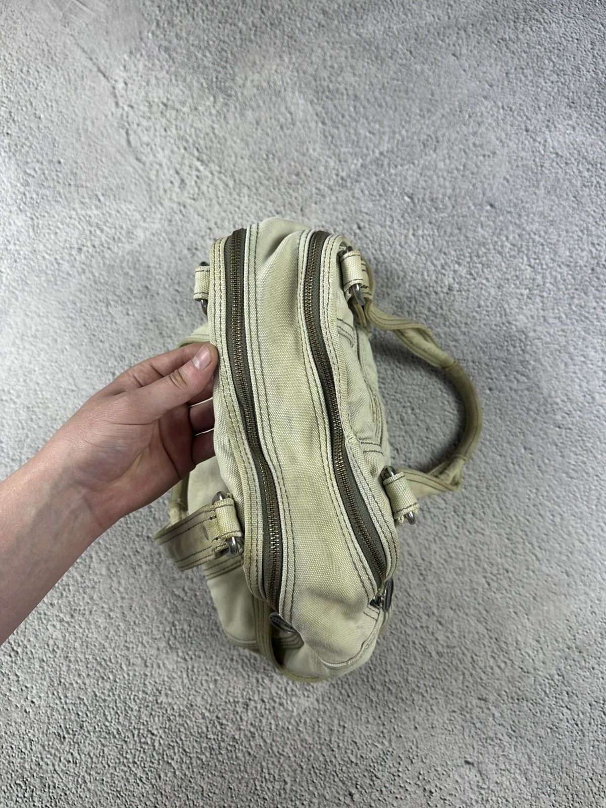 Diesel Diesel Round Canvas Tote “Still Brave” Y2K Bag Faded Japan Size ONE SIZE - 8 Thumbnail
