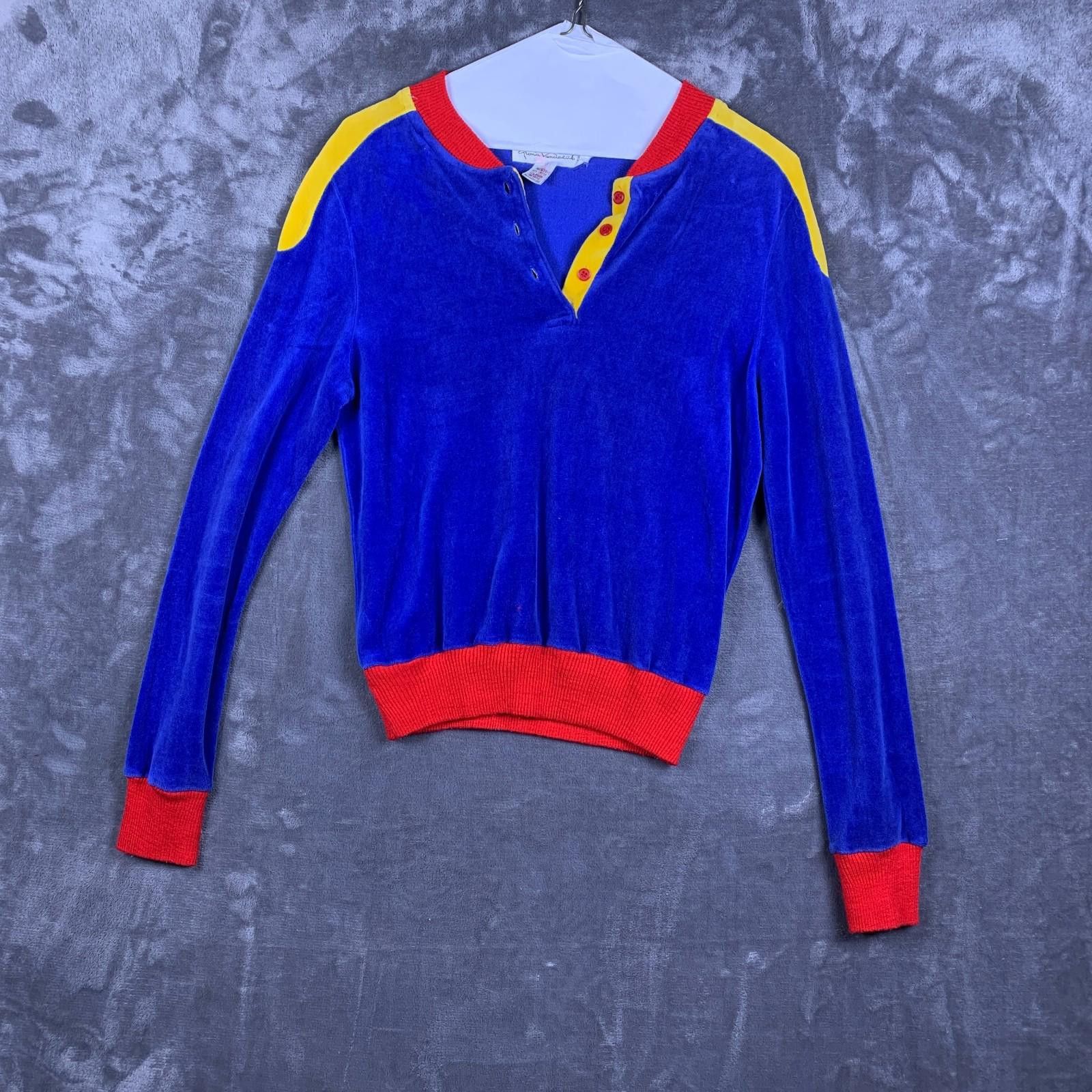 Designer Vintage 80s Gloria Vanderbilt Jrs. KIDS Pullover LS Top (289 Size US M / EU 48-50 / 2 - 1 Thumbnail