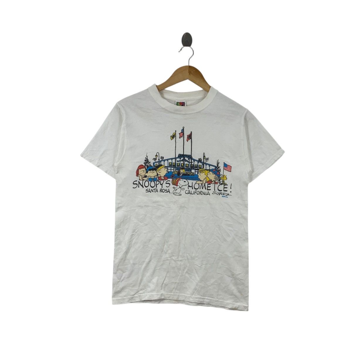 Vintage Vintage 90’ SNOOPY’S HOME ICE Rink Cartoon Peanuts Tee Shirt Size S / US 4 / IT 40 - 1 Thumbnail