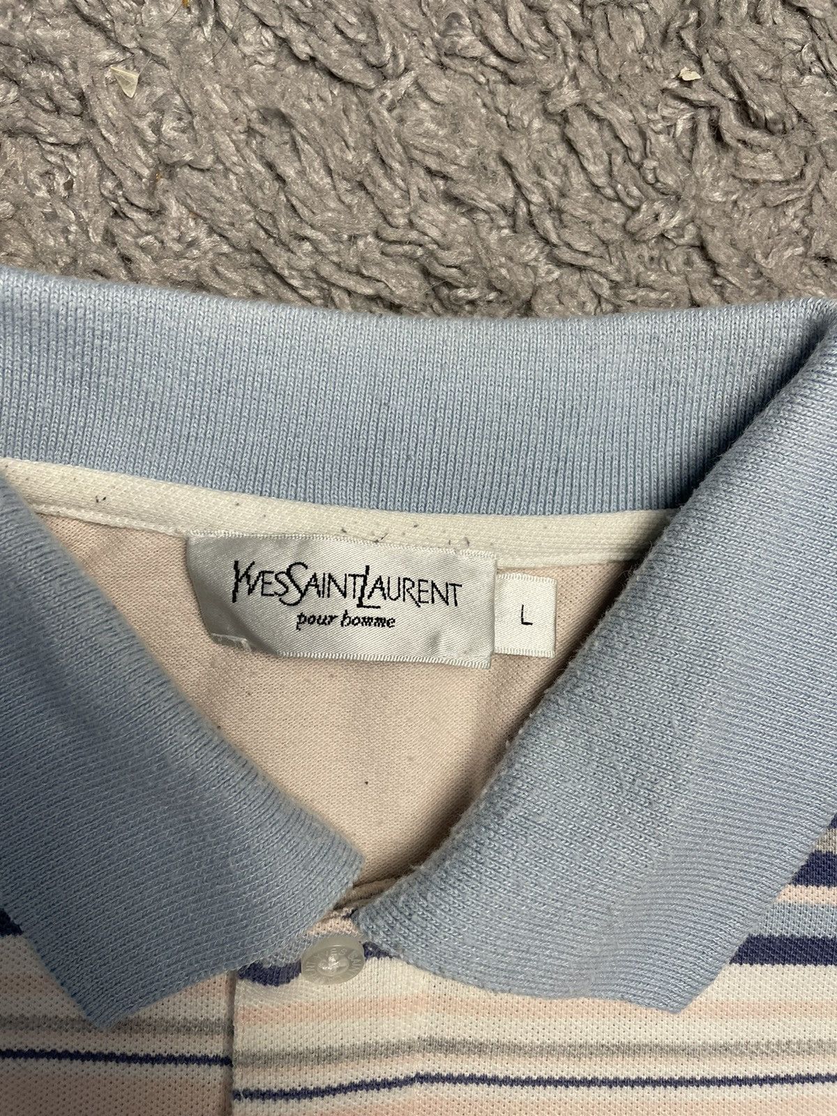 Vintage Vintage Yves Saint Laurent Big Logo Designer Polo Shirt L Size US L / EU 52-54 / 3 - 7 Thumbnail