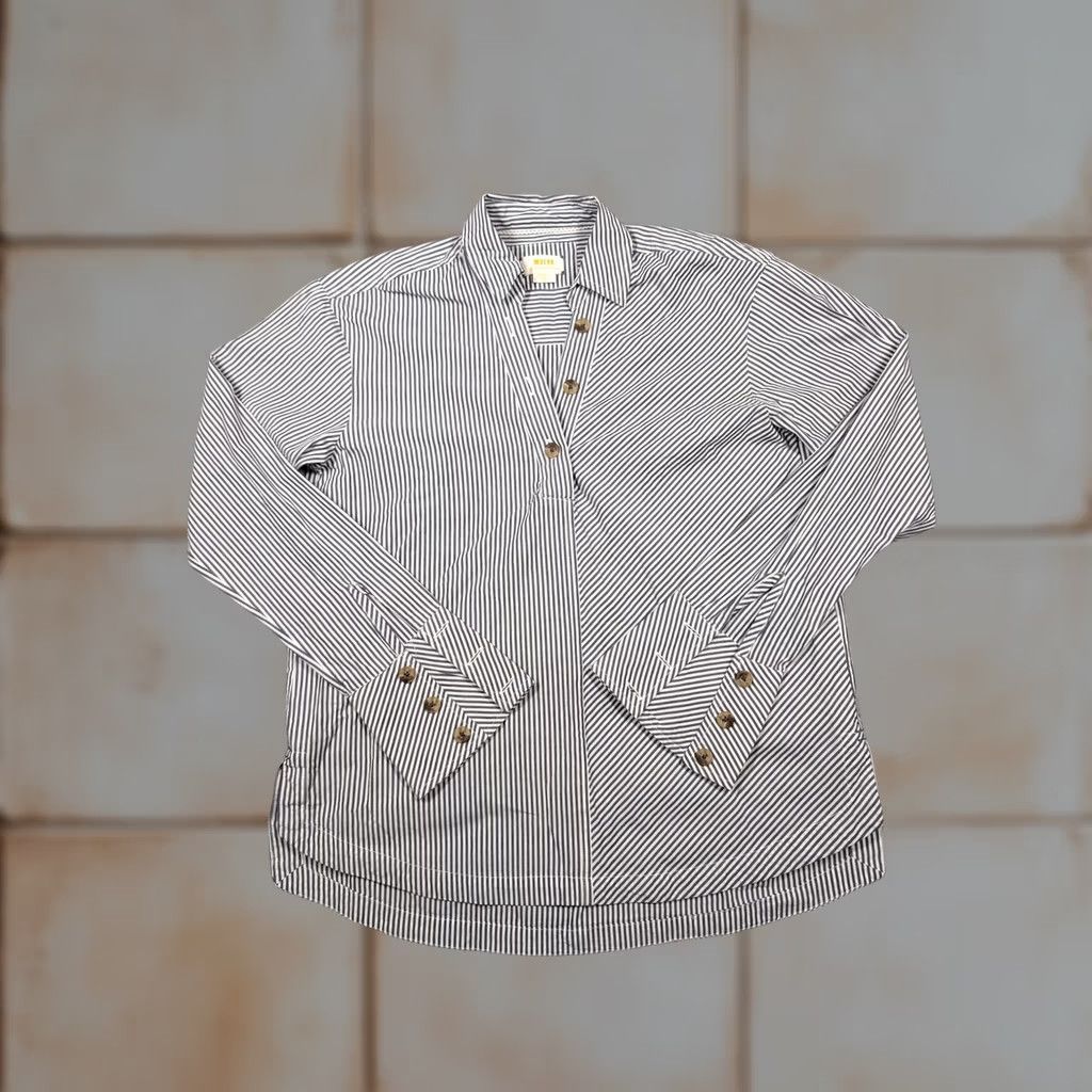 Vintage Maeve Anthropologie Shirt Womens Small Blue White Striped Button-Up Cotton Shirt Women Small Blue White Striped Button-Up Cotton Size S / US 4 / IT 40 - 1 Thumbnail