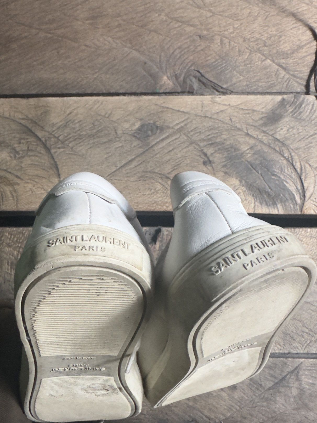 Saint Laurent Paris Saint Laurent Paris Low White Leather Camo Sneakers Rare Size US 8.5 / EU 41-42 - 8 Thumbnail