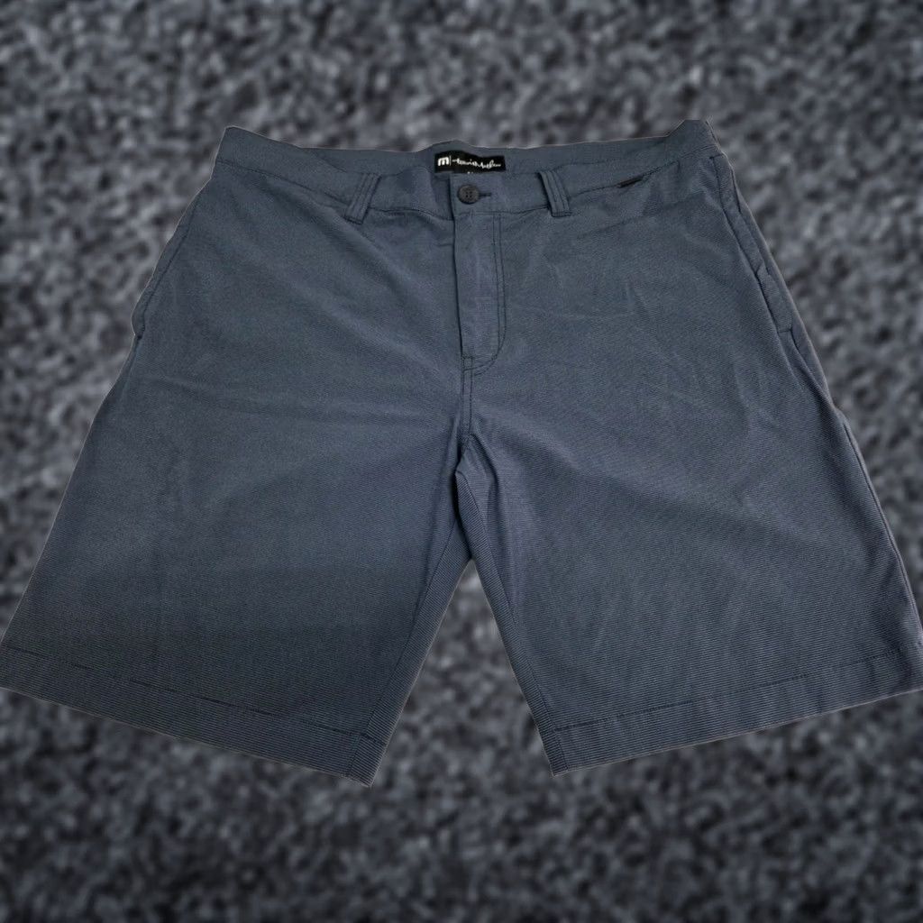 TravisMathew Travis Mathew Mens Golf Shorts Blue/Black Striped Size 36/9" #8456 Size US 36 / EU 52 - 1 Thumbnail