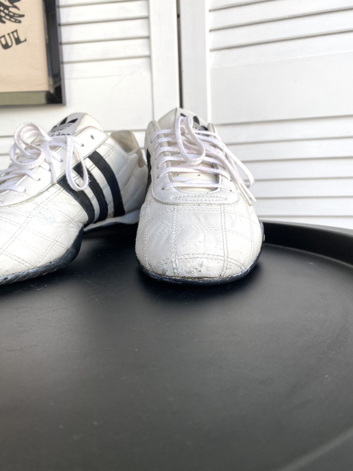 Adidas × Vintage 2004 Adidas Tuscany Good Year Leather Racing F1 Shoes Y2K Size US 8 / EU 41 - 6 Thumbnail
