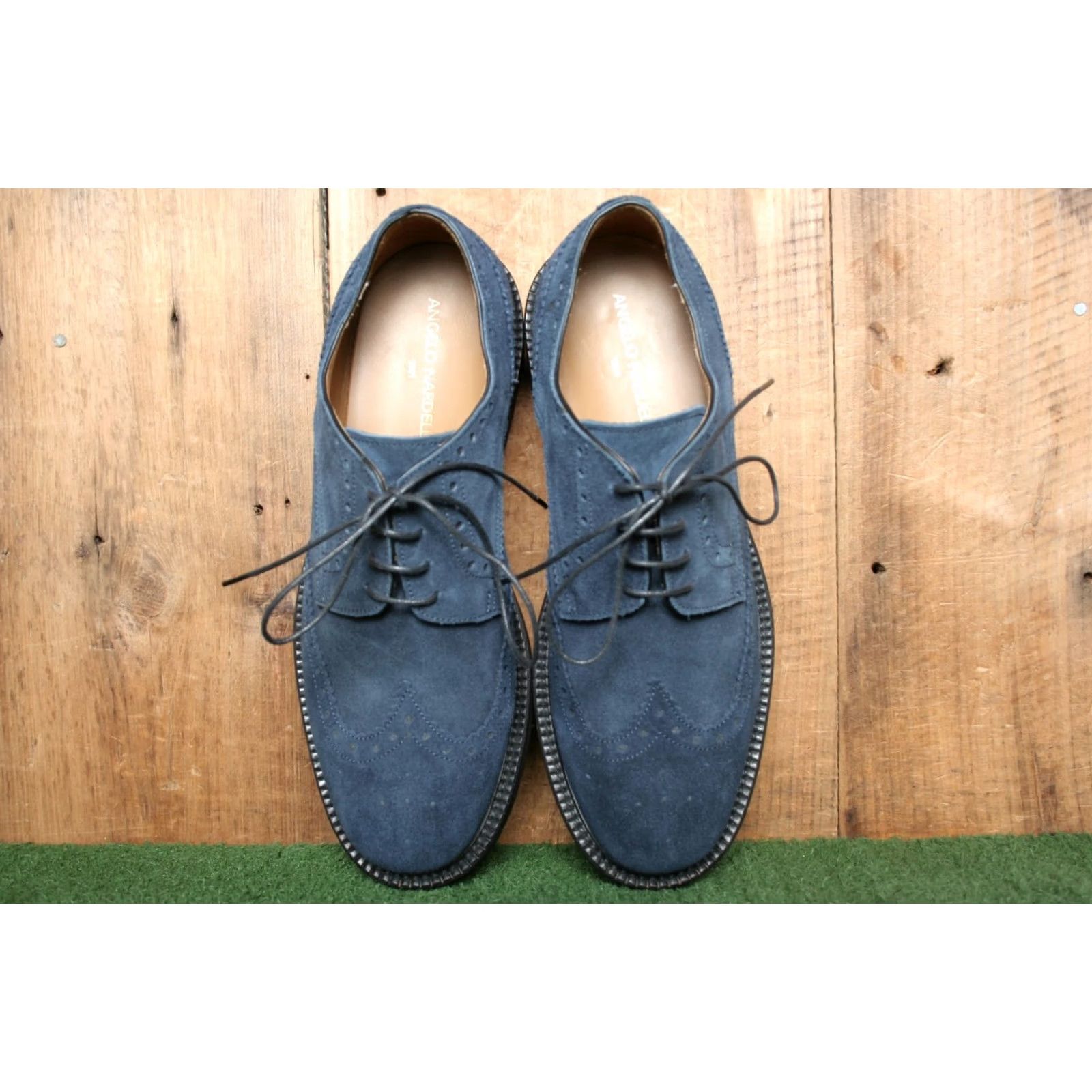 Angelo Nardelli ANGELO NARDELLI Blue Suede Wingtip Oxford Shoes EUR 42 US 9 Mens Leather Suede Oxford Wingtip Casual Lace Up Navy Blue Size US 9 / EU 42 - 4 Thumbnail