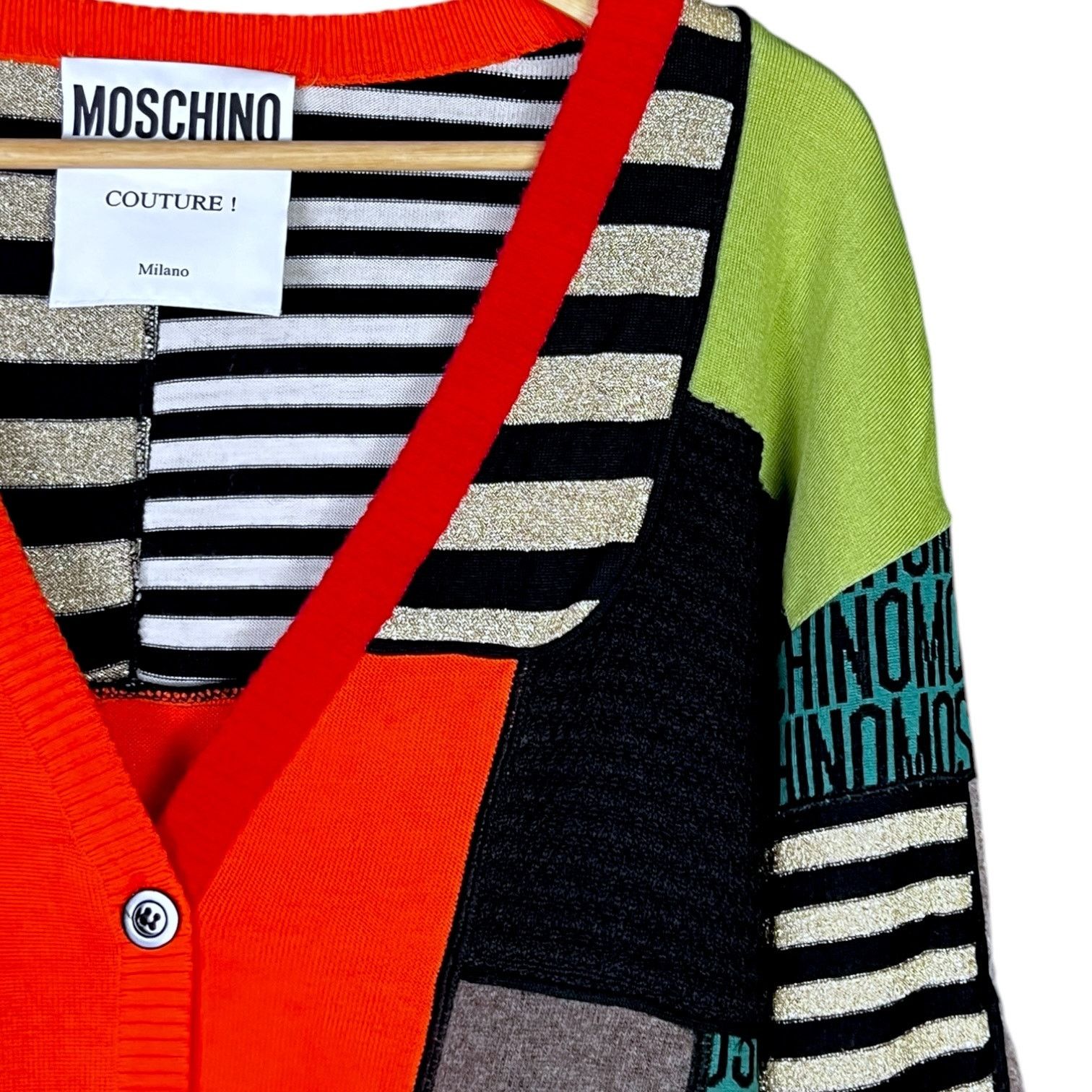 Moschino Moschino Couture Jeremy Scott US 6 Patchwork Wool Cardigan Size US L / EU 52-54 / 3 - 5 Thumbnail