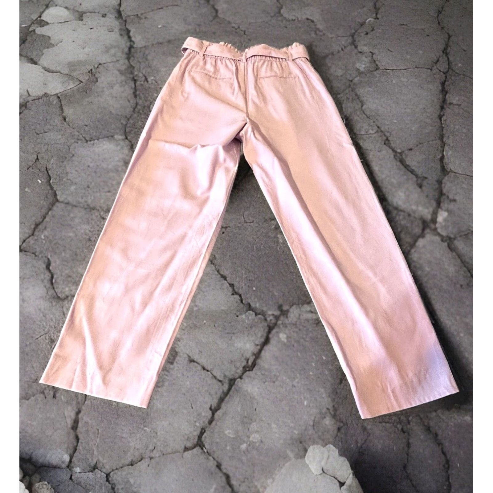 Ann Taylor VINTAGE? No. Ann Taylor Pants Women Medium Light Purple Pull On Elastic Waist Belted 30x26 Size 32" / US 10 / IT 46 - 3 Thumbnail