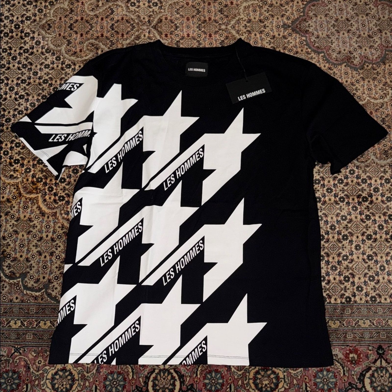 Les Hommes Les Hommes Monochrome Star Pattern Tee Size 3XL Size US XXL / EU 58 / 5 - 1 Thumbnail