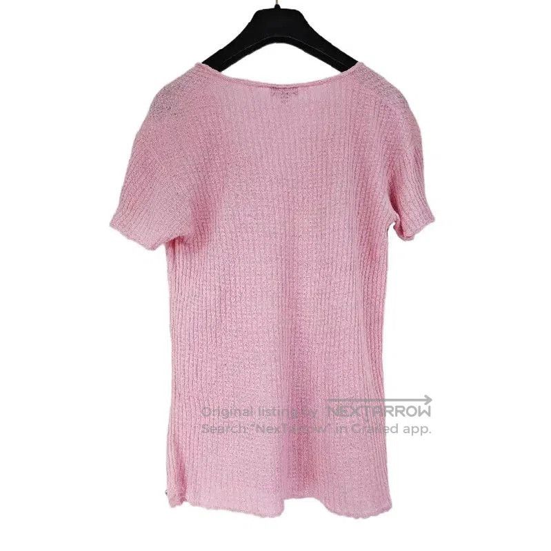 Chanel Chanel Pink Logo Short Sleeve Sweater . Size XS / US 0-2 / IT 36-38 - 7 Thumbnail