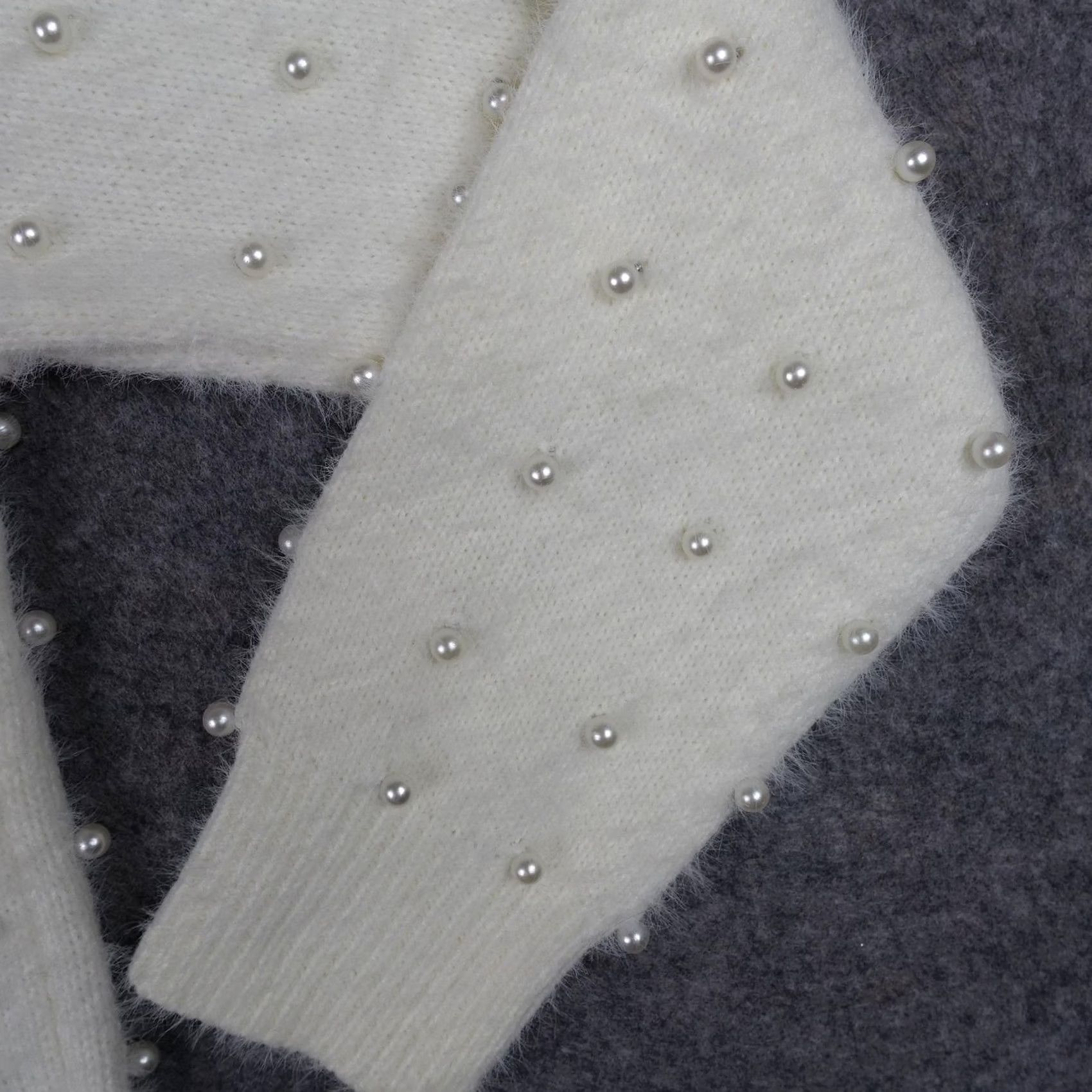 Vintage Pink Lily Sweater Cardigan Womens Small White Beaded Button Knit V-Neck Y2K Vintage: No Size S / US 4 / IT 40 - 7 Thumbnail