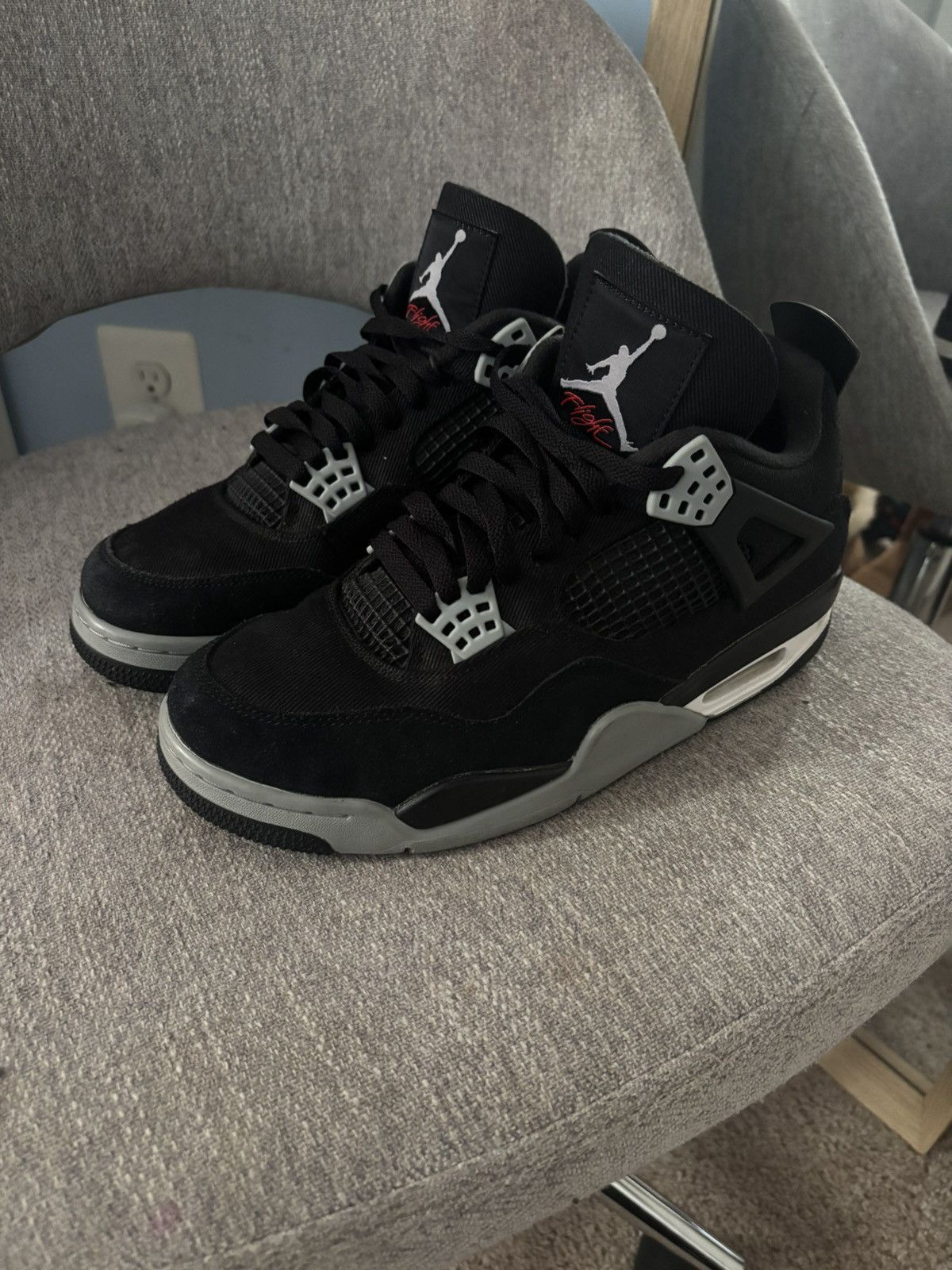 Jordan Brand Jordan 4 Black Canvas Retro SE Size US 9 / EU 42 - 1 Thumbnail