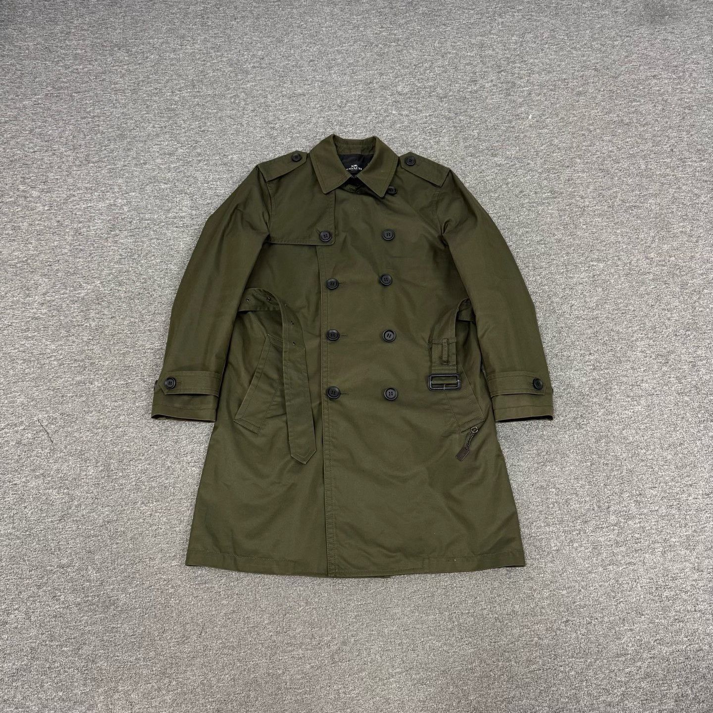 Coach Coach Green Double-Breasted Mid-Length Trench Coat Size S / US 4 / IT 40 - 1 Thumbnail
