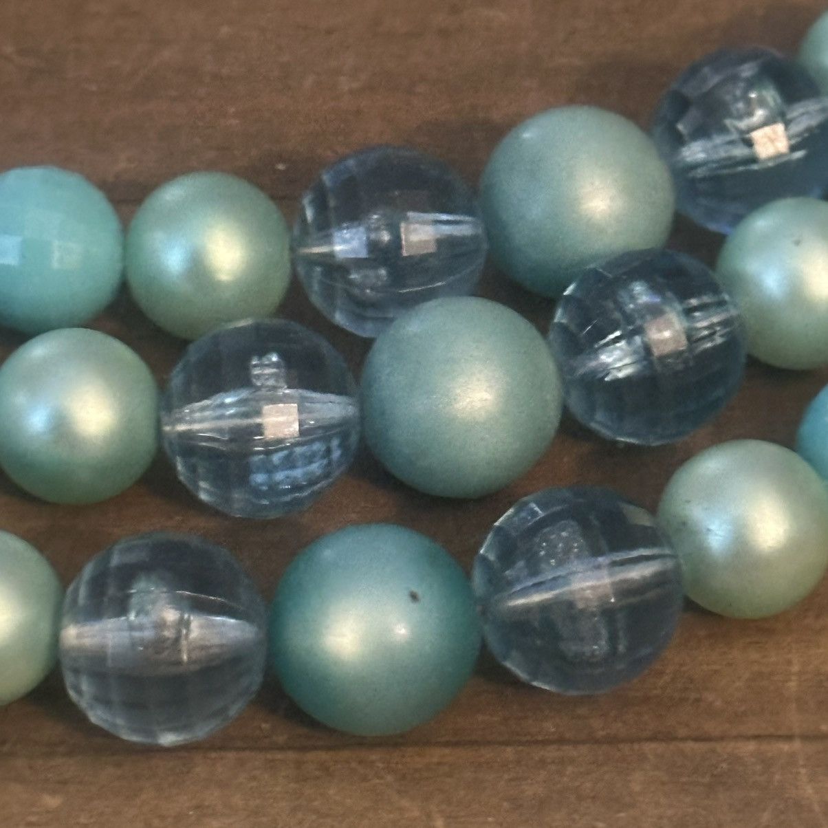 Vintage Vintage chunky triple layered strand aqua blue bead necklace Size ONE SIZE - 3 Thumbnail