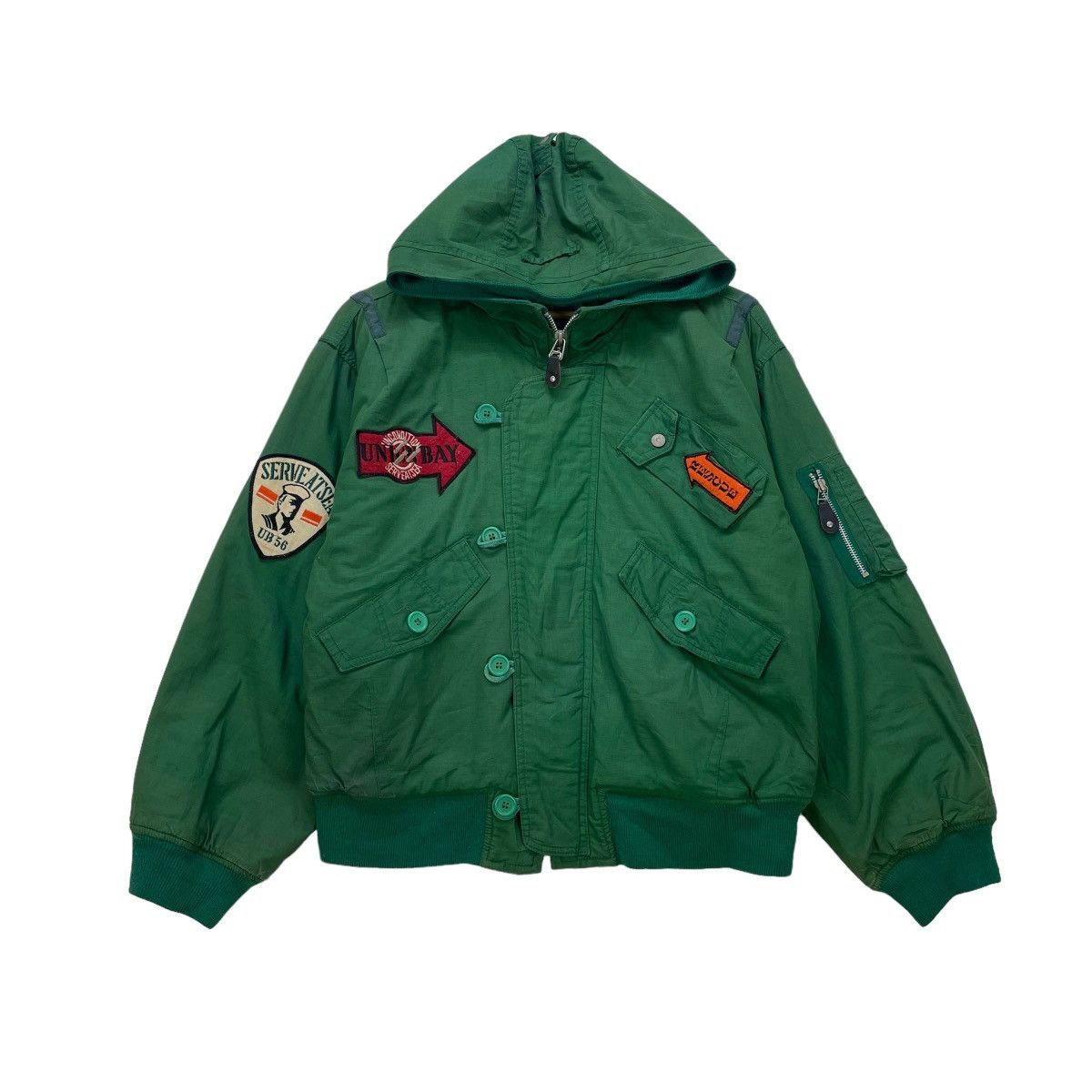 Japanese Brand Japanese Brand Union Bay Bomber Hooded Jacket Size US M / EU 48-50 / 2 - 1 Thumbnail