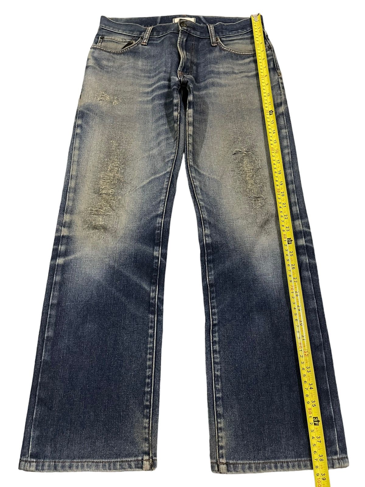 Uniqlo Vintage Japanese Uniqlo Blue Wash Style Distress Baggy Jeans Size US 31 - 10 Thumbnail
