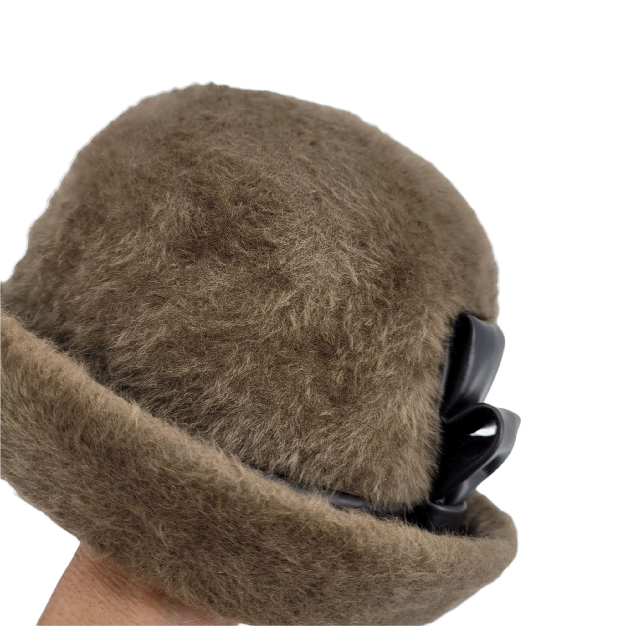 Vintage 60's Mr. John Sophisticate Mystere Brown Fuzzy Cloche Hat Fa Size ONE SIZE - 3 Thumbnail