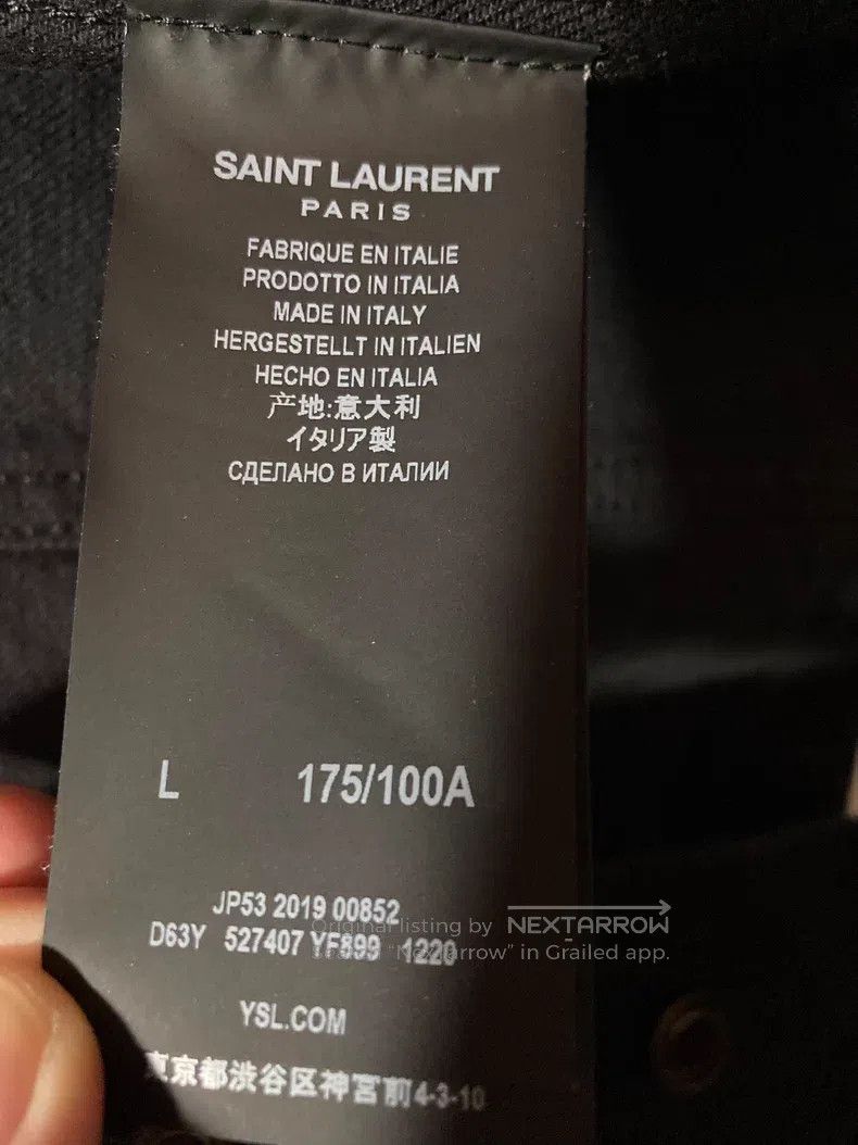Saint Laurent Paris Saint Laurent Paris Black Distressed Denim Jacket Size US L / EU 52-54 / 3 - 6 Thumbnail