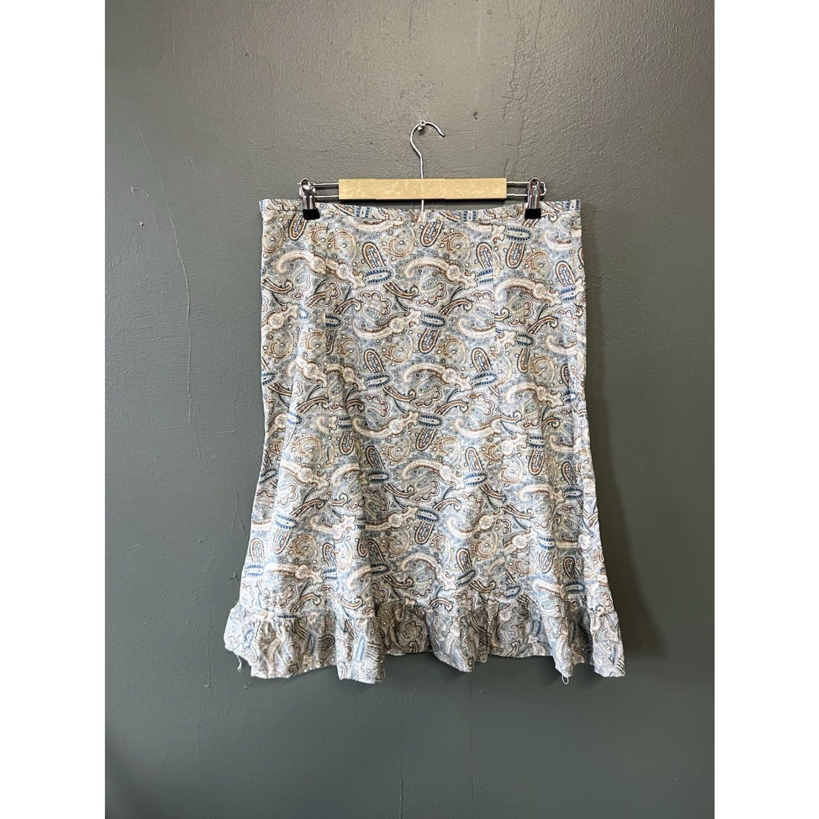Gap Gap Skirt Womens Long Flare Paisley Green 16 Size 16 Size 38" / US 16 / IT 52 - 2 Thumbnail
