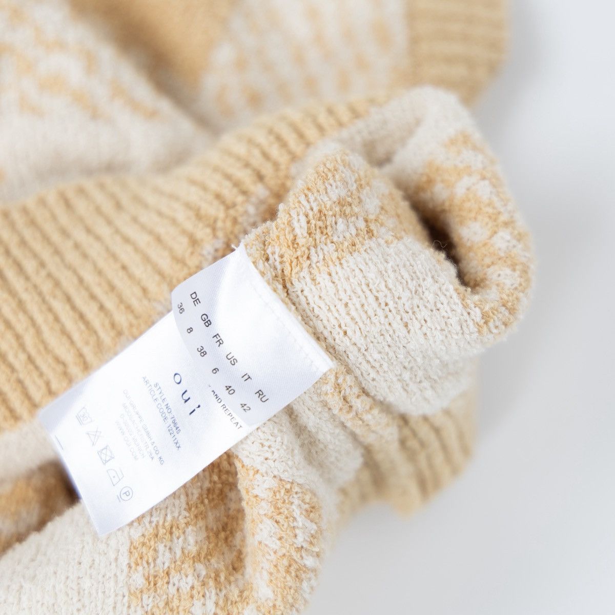 Other Oui Moments Womens Knit Sweater Vest Beige Check Pattern Size S / US 4 / IT 40 - 6 Thumbnail