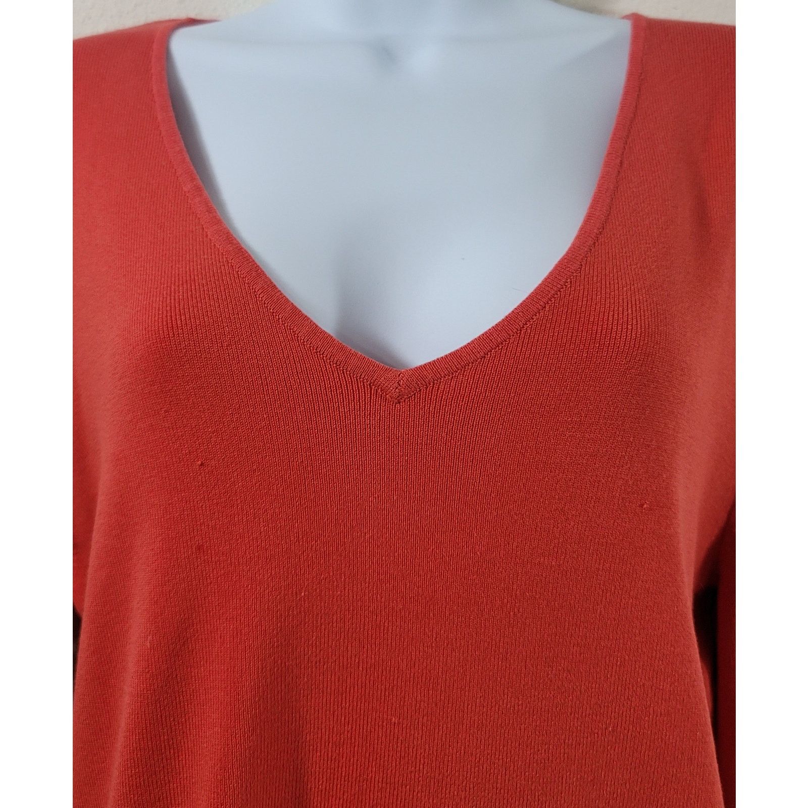 Other Cyrus Orange Braided Sleeves V Neck Ribbed Sweater Top Large Size L / US 10 / IT 46 - 5 Thumbnail