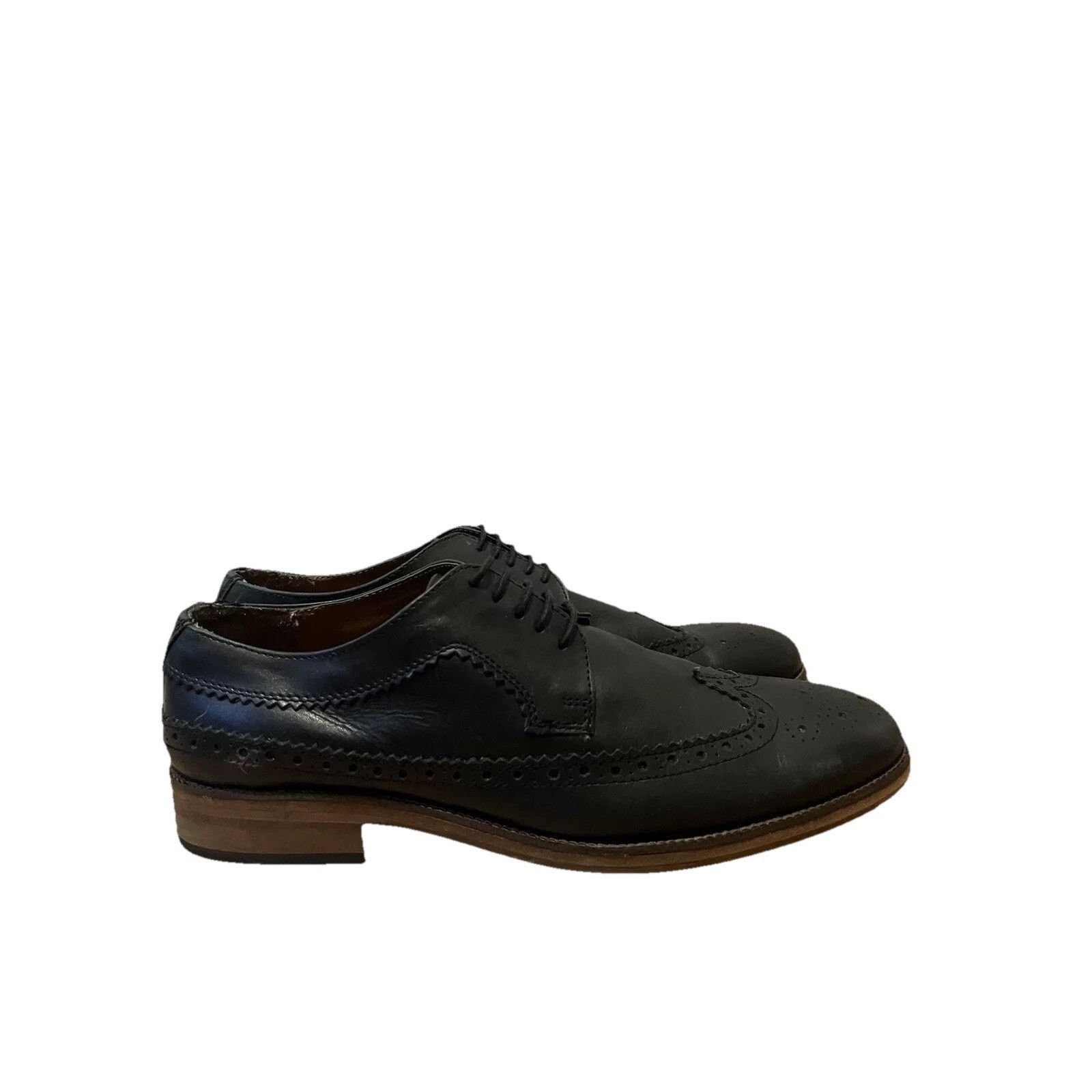 Topman Men’s Real Leather Brogues Black Shoes US 10 Size US 10 / EU 43 - 1 Thumbnail