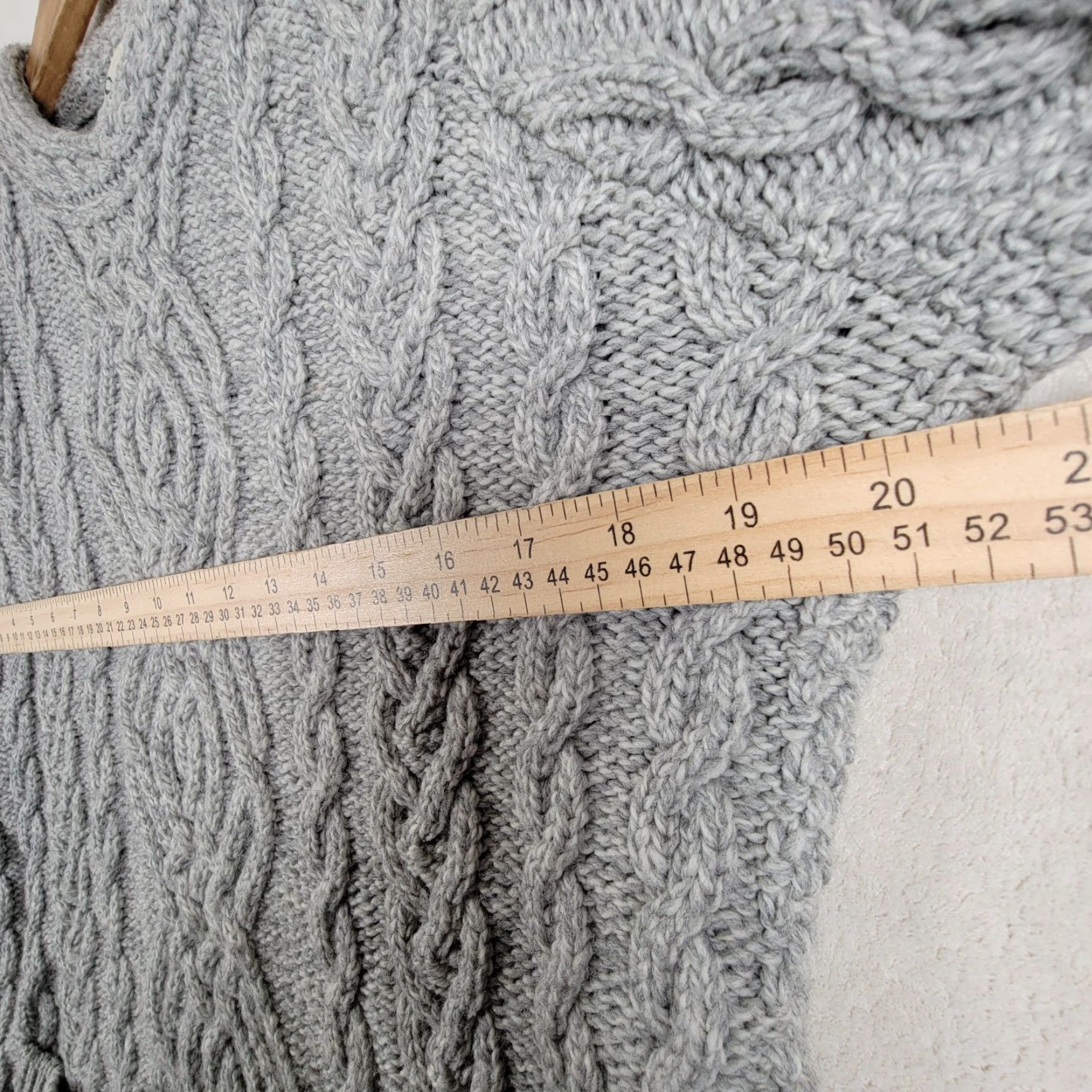 Vintage SAOL Sweater Women's Small Cable-Knit Aran 100% Merino Wool Pullover Gray Size S / US 4 / IT 40 - 7 Thumbnail