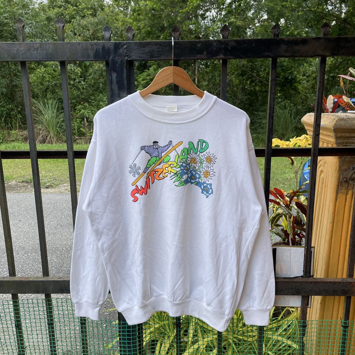 Other 🔥Vintage 90s Switzerland Ski Pop Art Design Sweatshirts Size US M / EU 48-50 / 2 - 1 Thumbnail