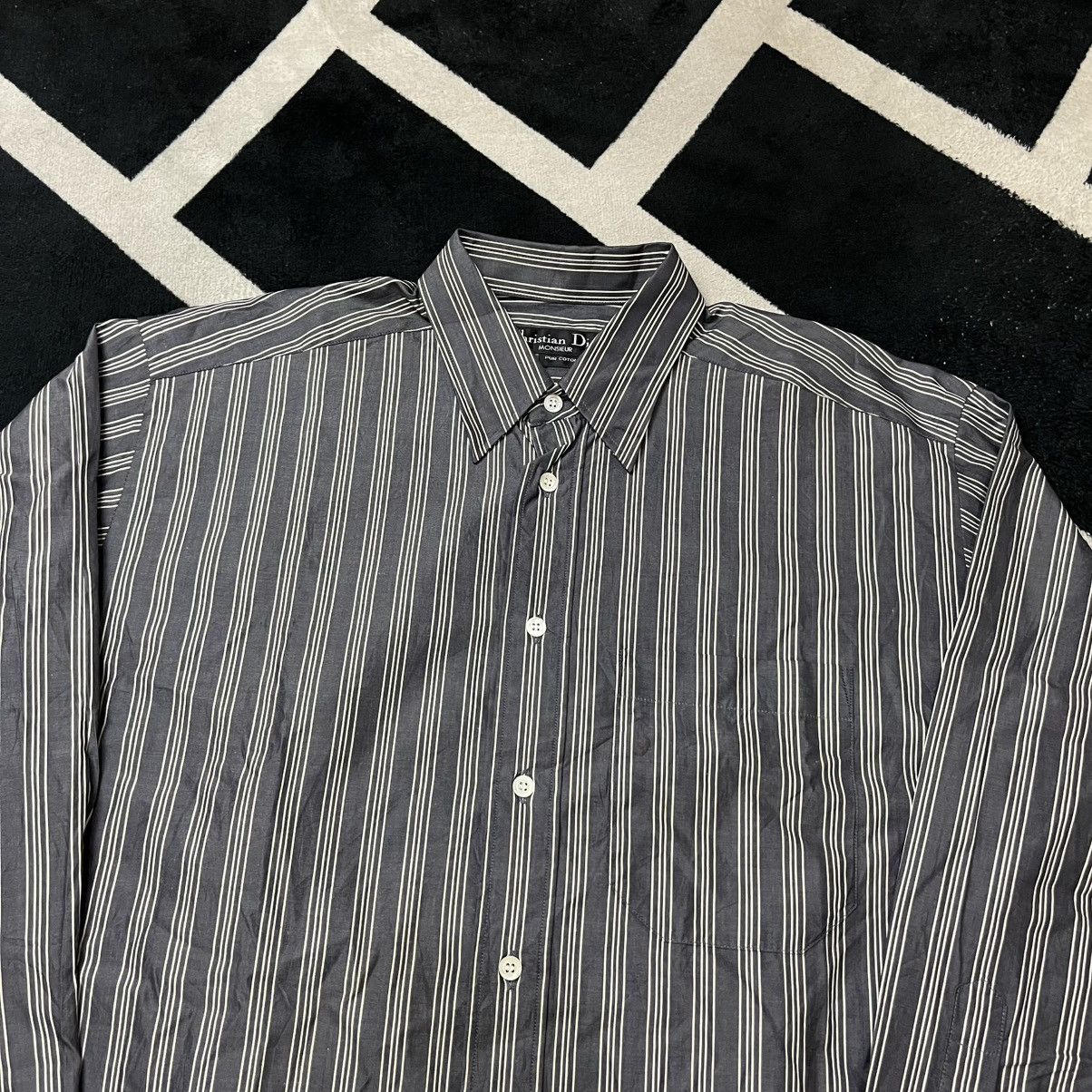 Dior Christian Dior Monsieur Vintage Stripe Button Shirt Size US XL / EU 56 / 4 - 2 Thumbnail