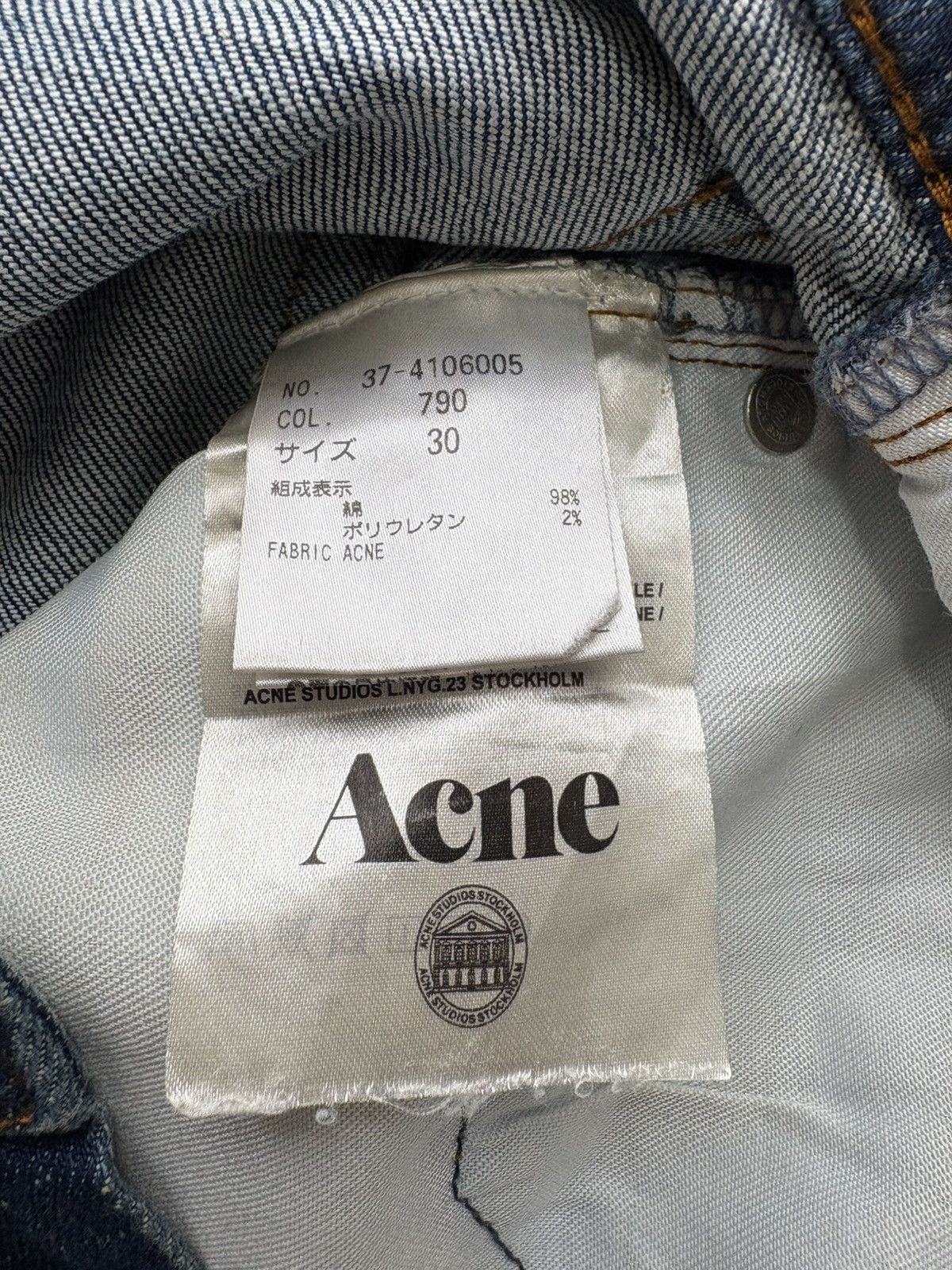 Acne Studios Acne Studios Ace Stretch Vint Indigo Jeans Denim Size US 30 / EU 46 - 18 Thumbnail