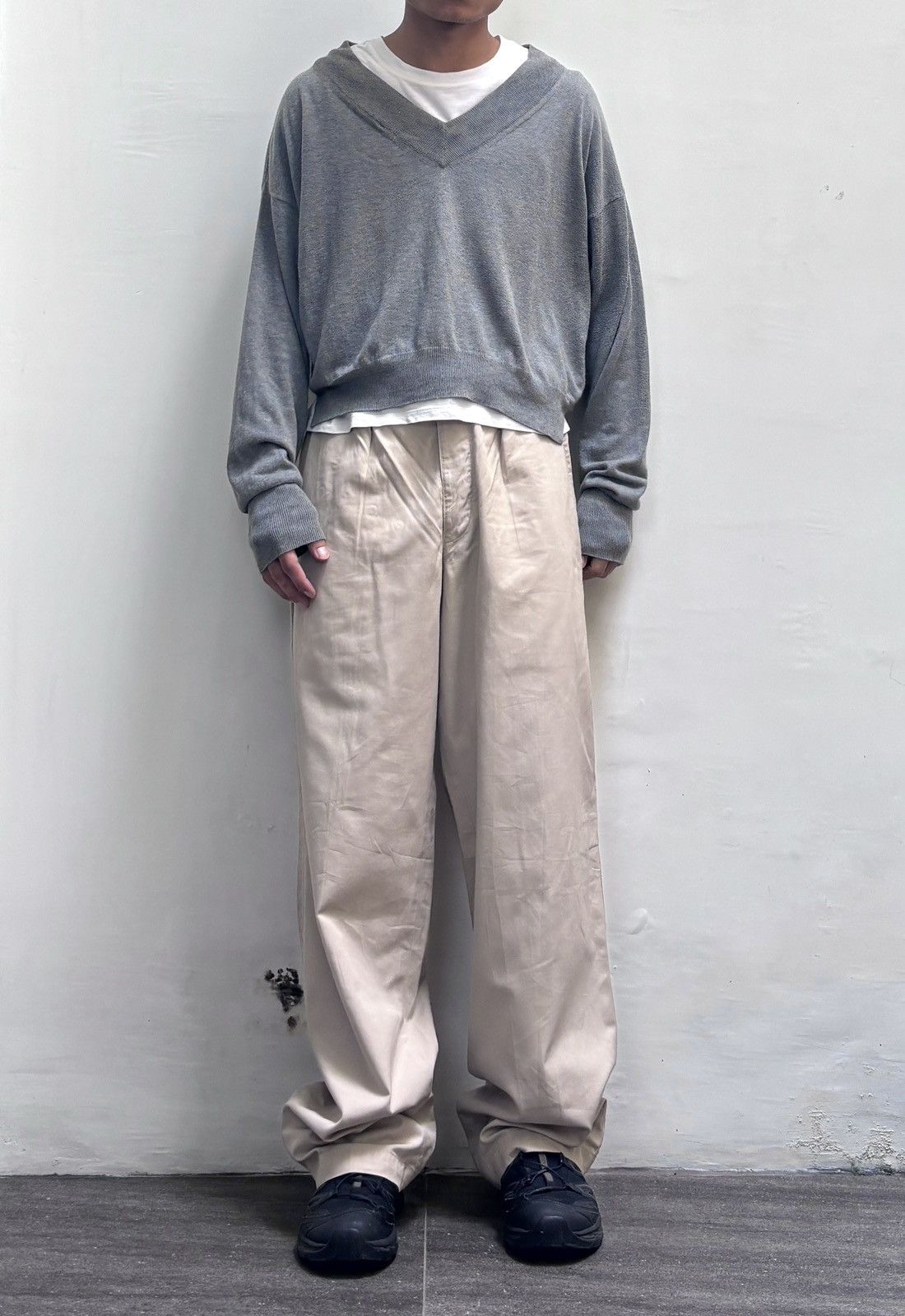 Maison Margiela FREE TAX! Line 4 Cropped Elbow Patch Sweater Size S / US 4 / IT 40 - 1 Thumbnail