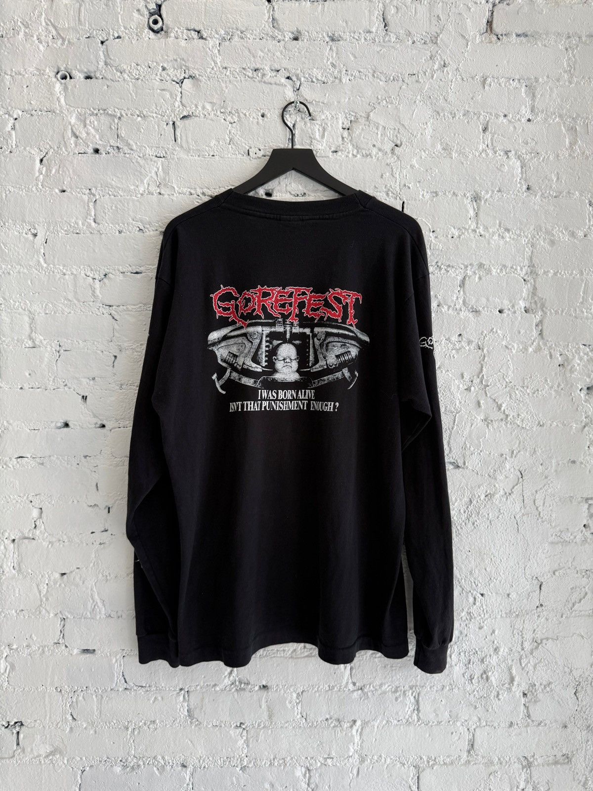 Vintage 1990s GOREFEST ‘I WAS BORN ALIVE’ L/S TEE Size US XL / EU 56 / 4 - 3 Thumbnail