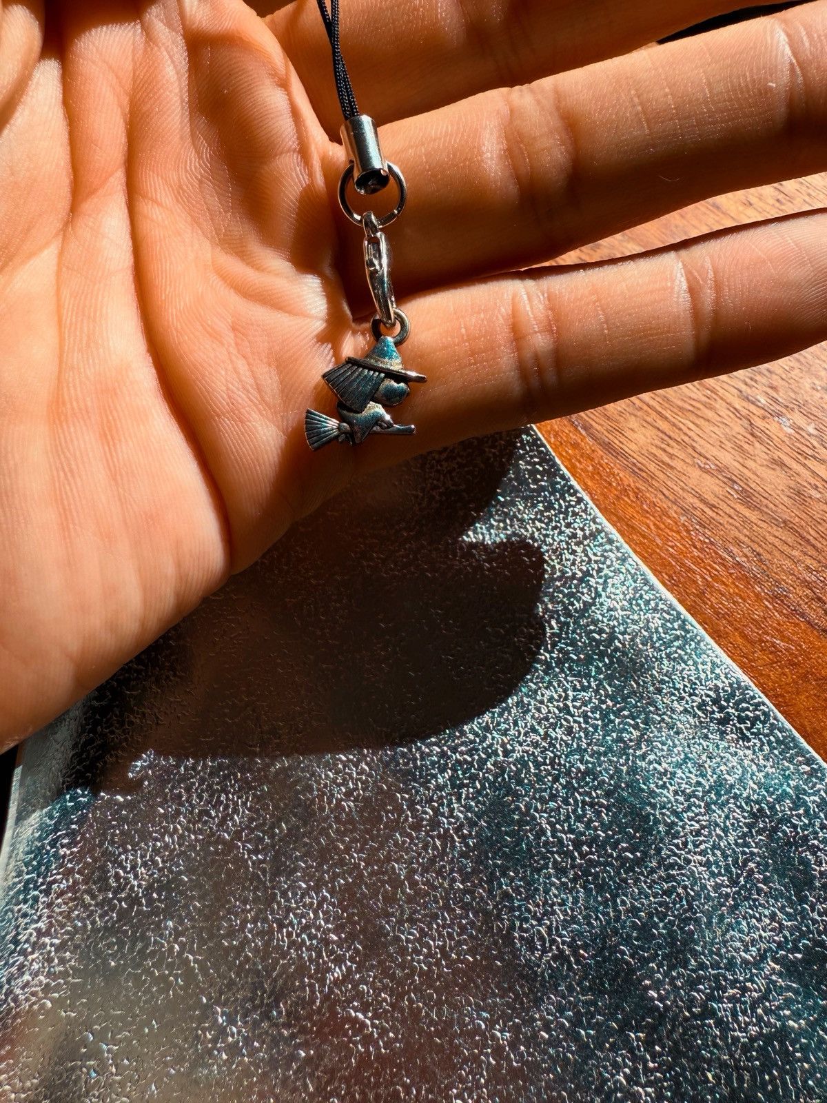 Other Mini Witch-on-Broomstick Phone Charm – Spooky Silver Size ONE SIZE - 1 Thumbnail