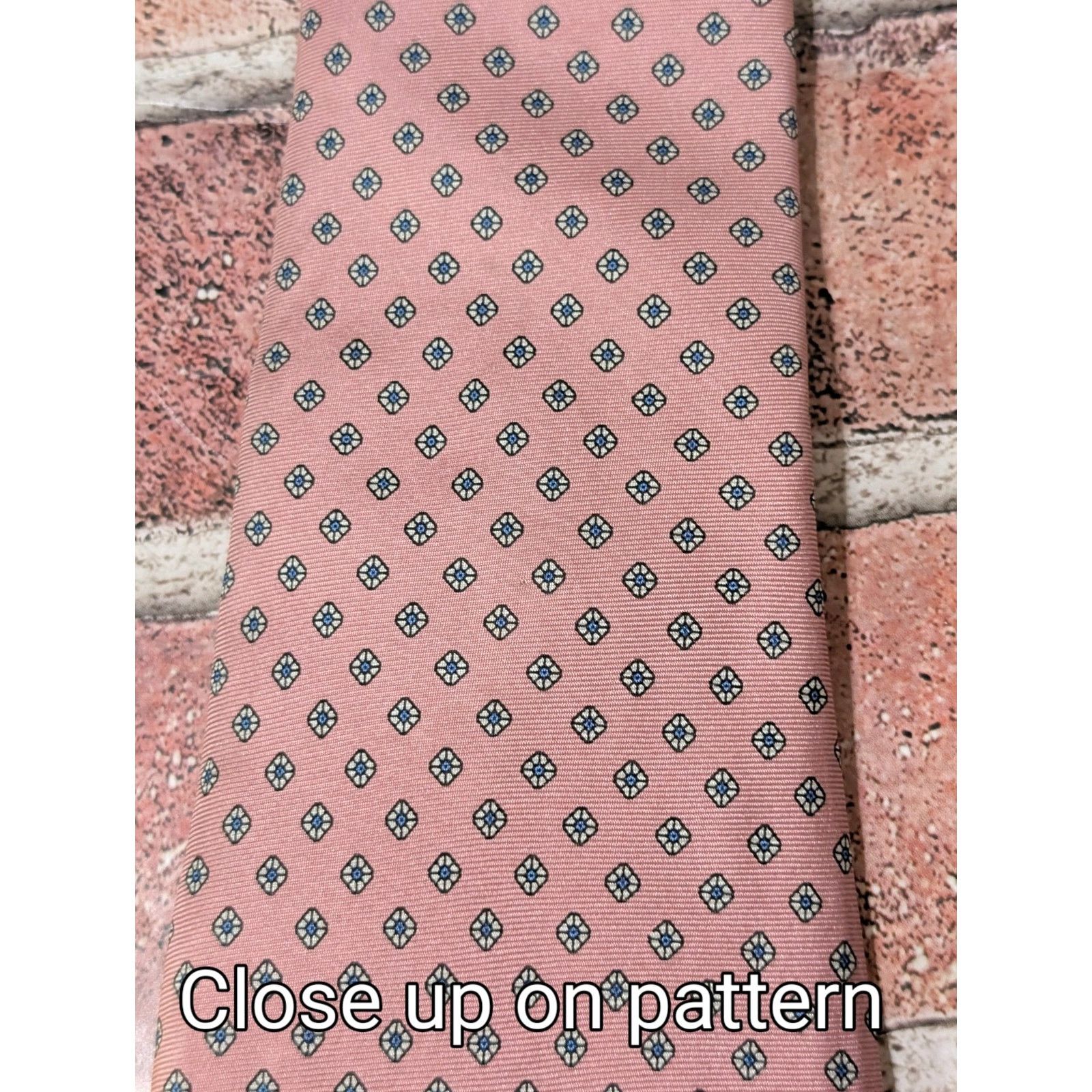 Other Egon Von Fursteberg Pink Teal Dot Silk Tie Made USA Designer Size ONE SIZE - 7 Thumbnail