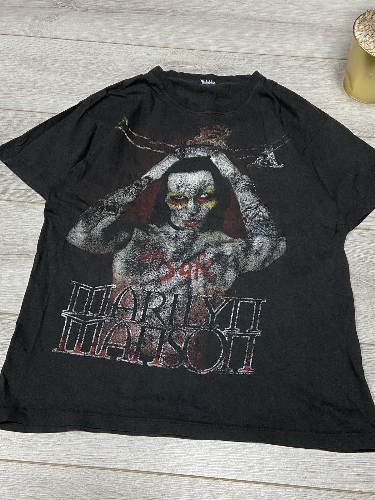 Band Tees Marilyn Manson unsafe 2002 vintage t-shirt Size US L / EU 52-54 / 3 - 3 Thumbnail