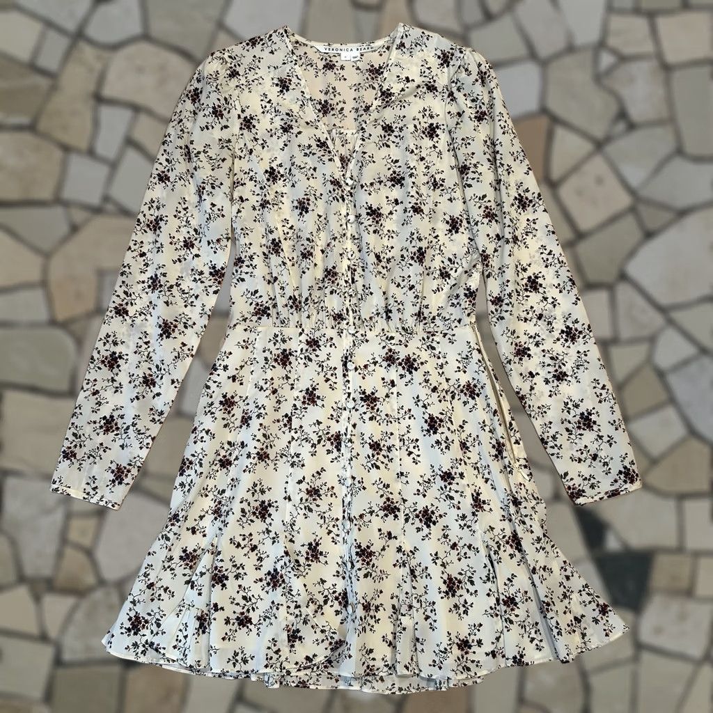 Veronica Beard Veronica Beard Riggins Floral Silk Crepe Flounce Hem Mini Dress Women’s 0 Size XS / US 0-2 / IT 36-38 - 1 Thumbnail
