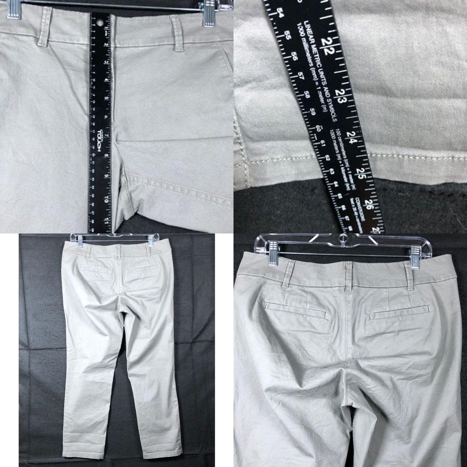 Ann Taylor VINTAGE Ann Taylor LOFT Womens Pants Gray Marisa Straight Leg Cropped Career 8P Size 24" / US 00 / IT 34 - 8 Thumbnail