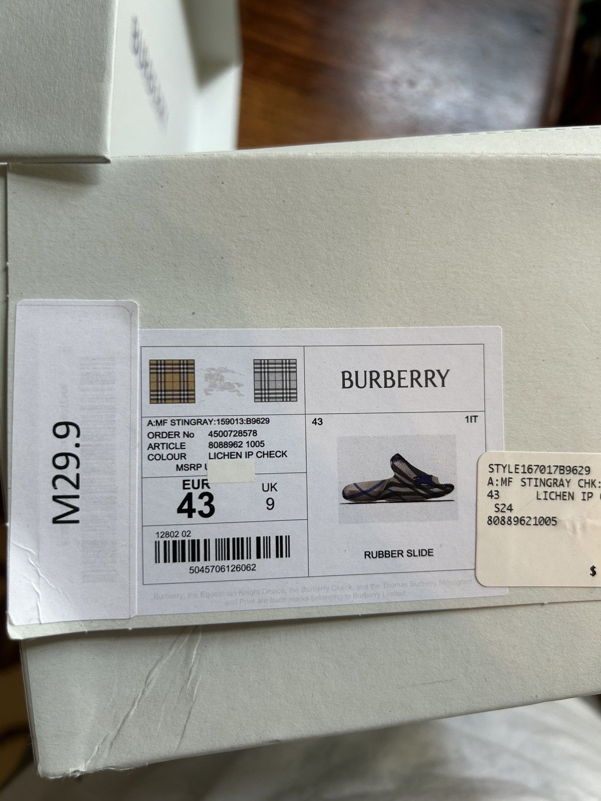 Burberry Stingray Check Rubber Slide Sandals Size US 10 / EU 43 - 8 Thumbnail