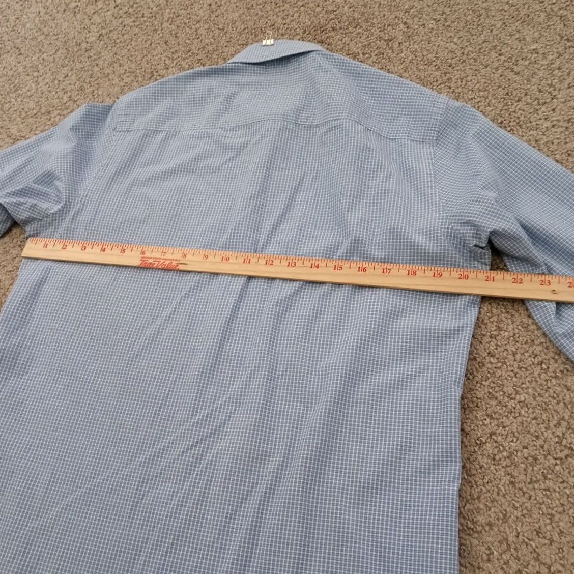 Van Heusen Van Heusen Shirt Mens Medium Blue Plaid Long Sleeve Button-Up Cotton Blend Size US M / EU 48-50 / 2 - 7 Thumbnail