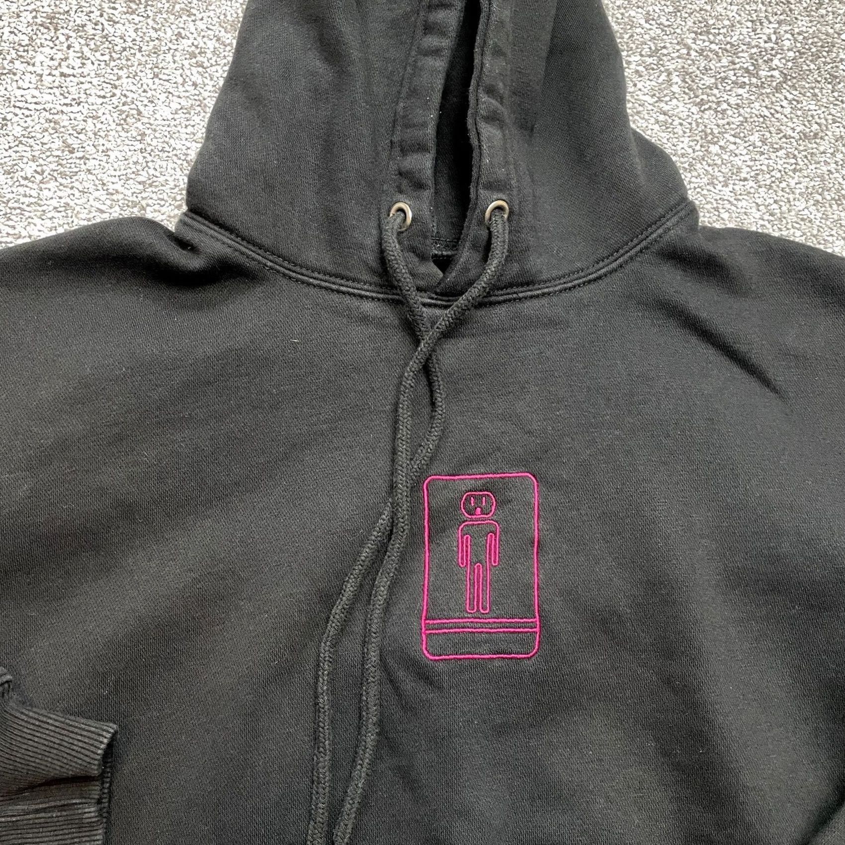 Vintage VINTAGE NJ Hoodie Sweatshirt Mens M Black Logo Pullover Knit Cotton Polyester Regular Pockets Size US M / EU 48-50 / 2 - 3 Thumbnail