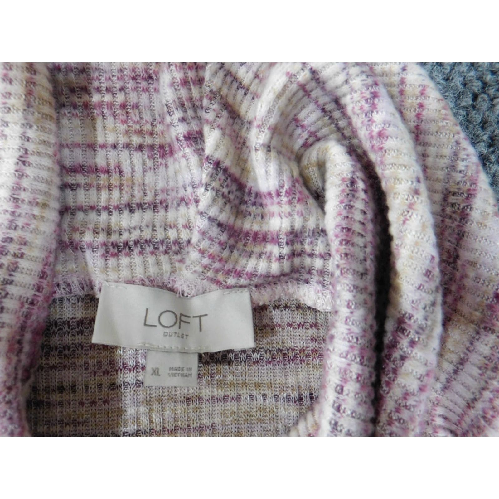 Loft LOFT Pullover Sweater XL Purple Knit Rayon Turtleneck Stretch Rib Knit Long Sleeve Casual Womens Modern Designer Knitwear Size XL / US 12-14 / IT 48-50 - 6 Thumbnail