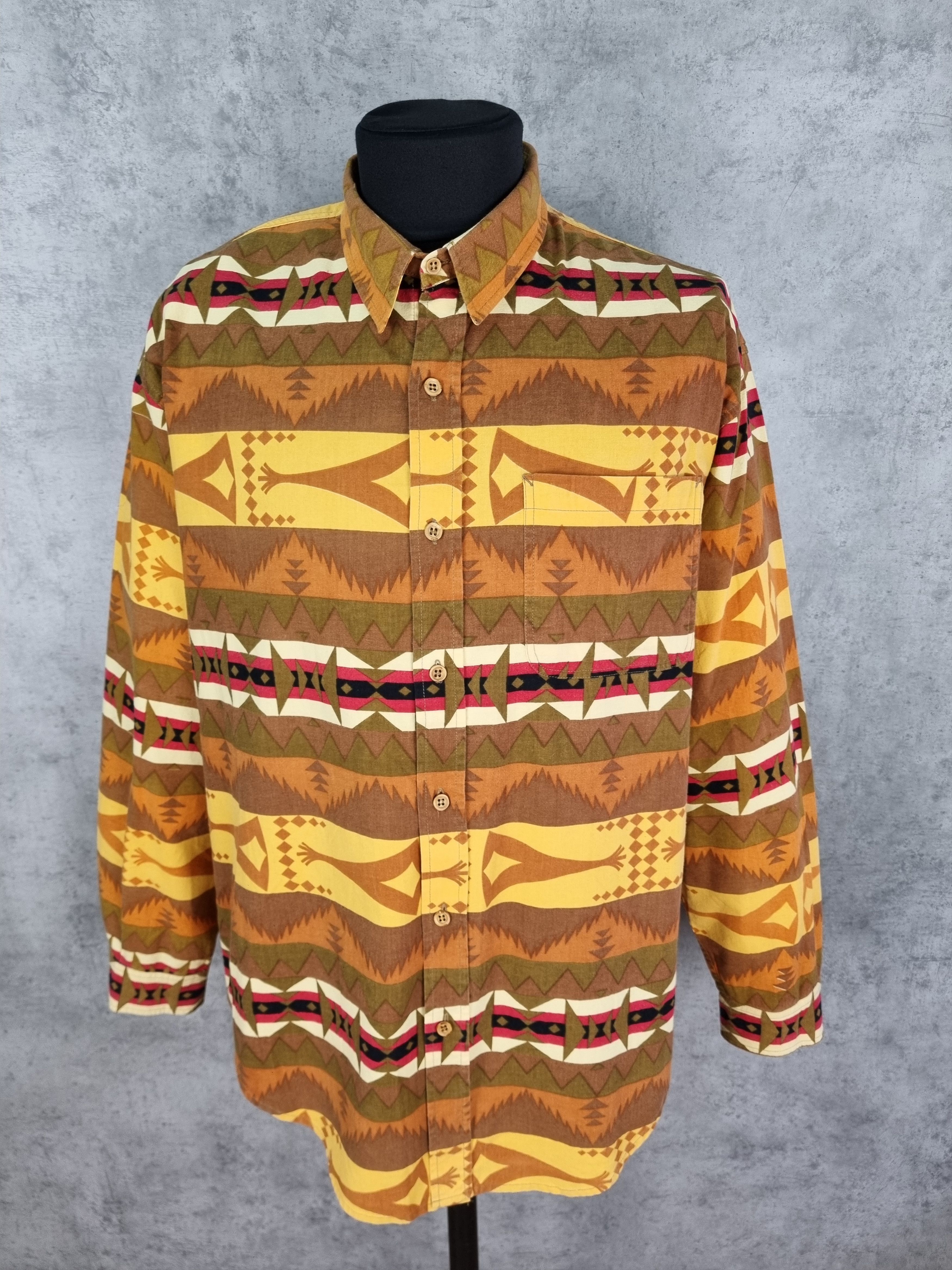 Chevignon × Native Rare size 80s Chevignon Navajo Vintage Shirt Button ups Size US XXL / EU 58 / 5 - 3 Thumbnail