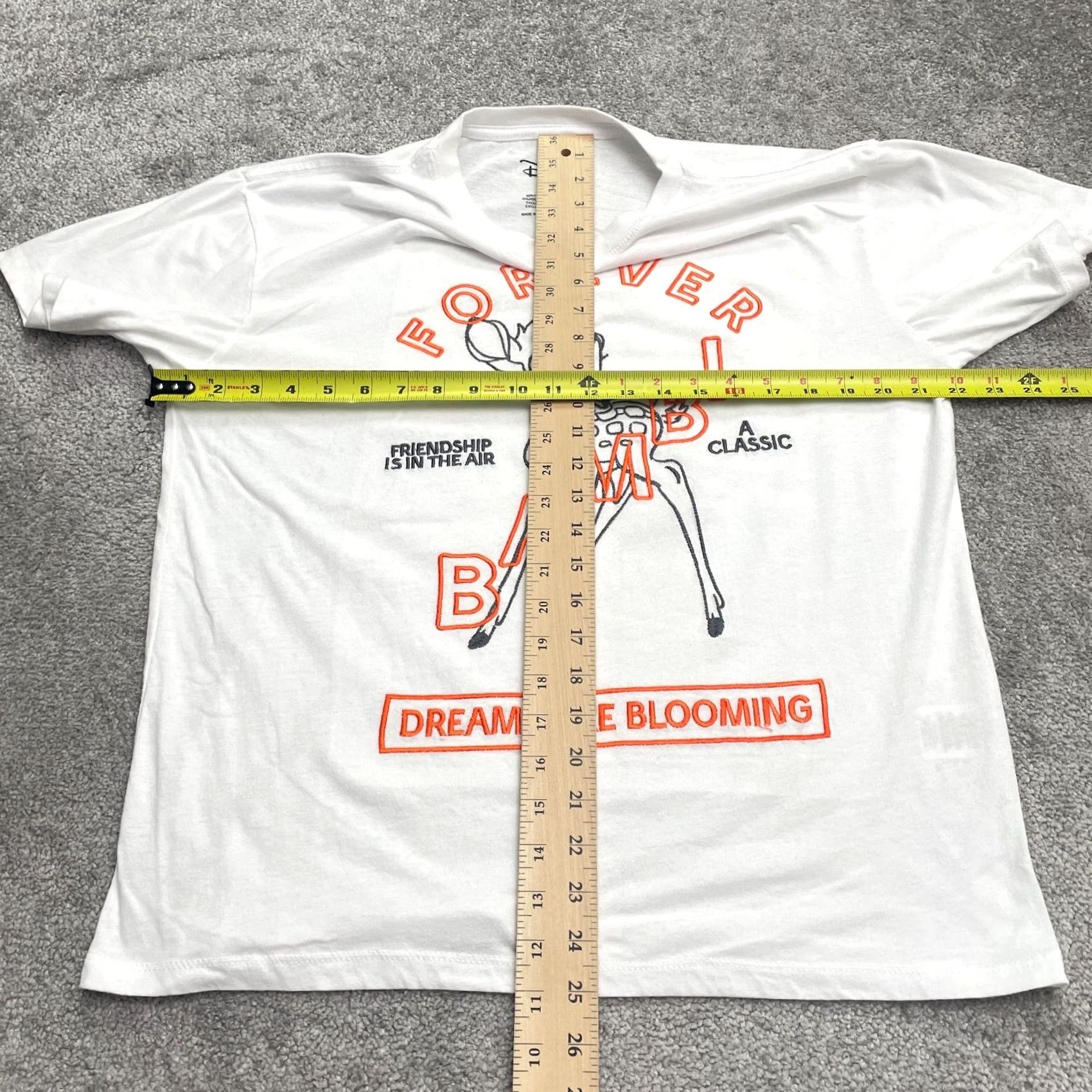 Disney Disney Bambi Embroidered Graphic T-Shirt Womens Large White Crew Neck Casual Tee Size L / US 10 / IT 46 - 6 Thumbnail