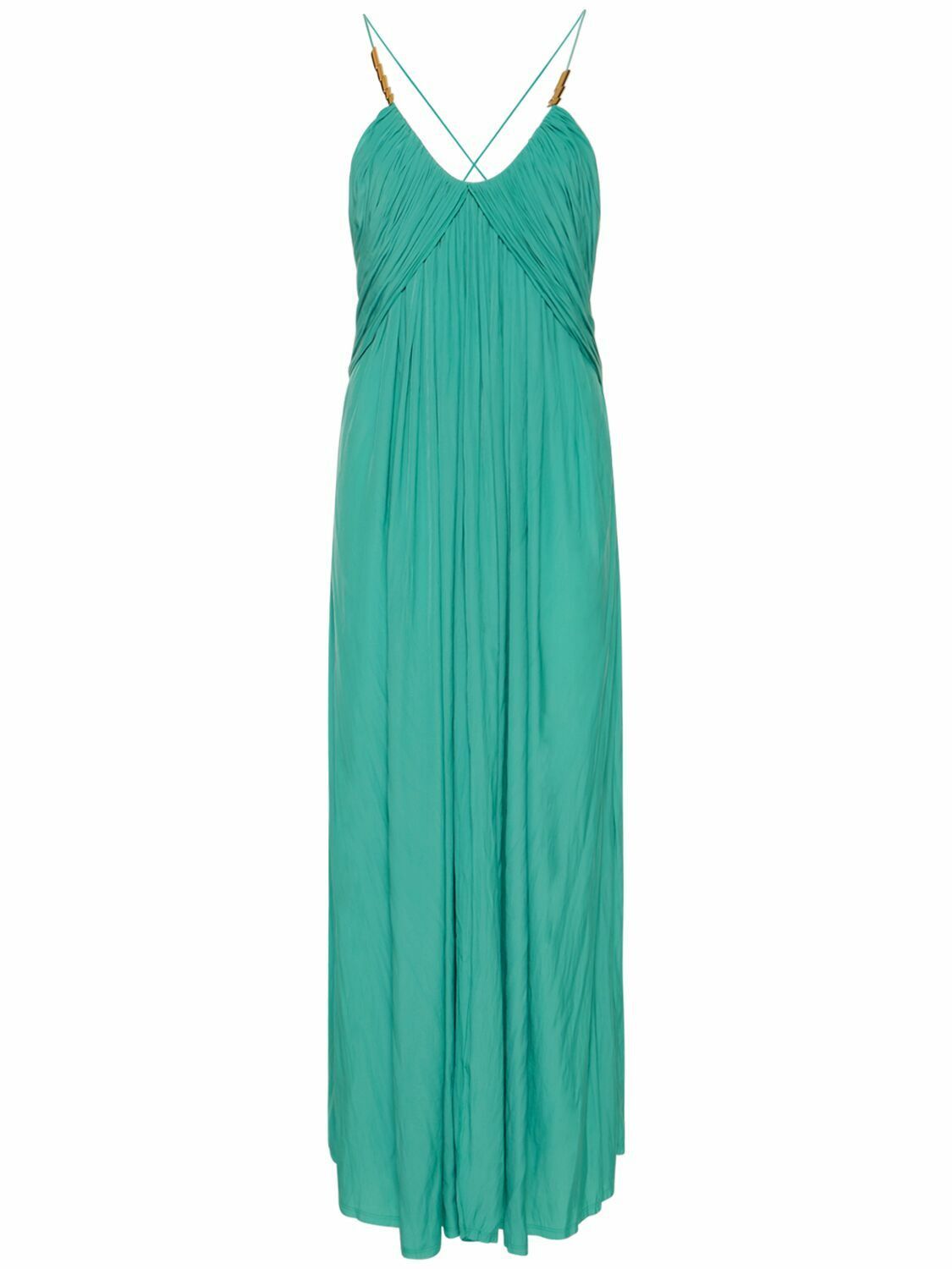 Lanvin o1y0326 Maxi Dress in Light Green Size M / US 6-8 / IT 42-44 - 1 Thumbnail