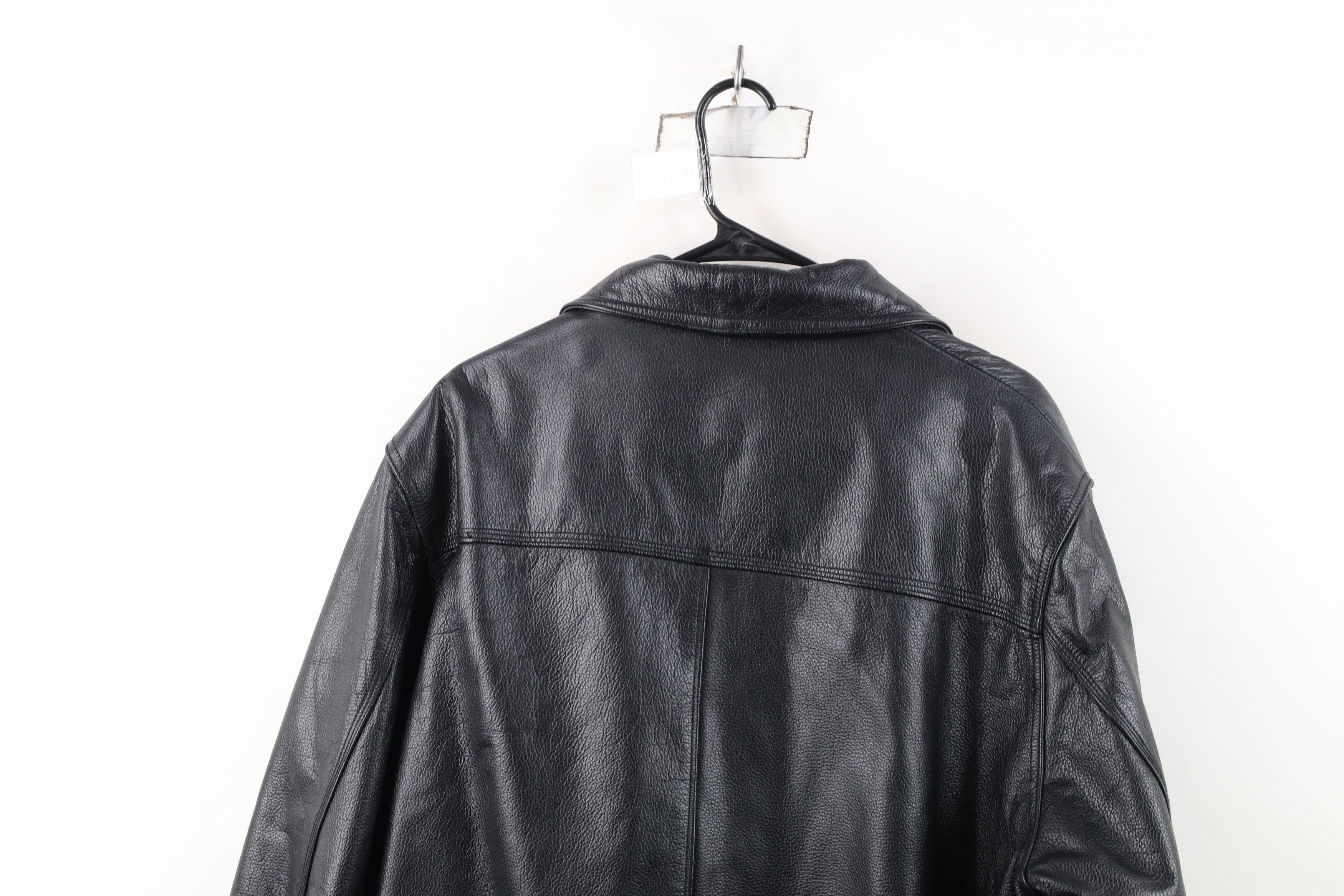 Vintage Vintage 90s Y2K Streetwear Leather Button Jacket Black Size US L / EU 52-54 / 3 - 14 Thumbnail
