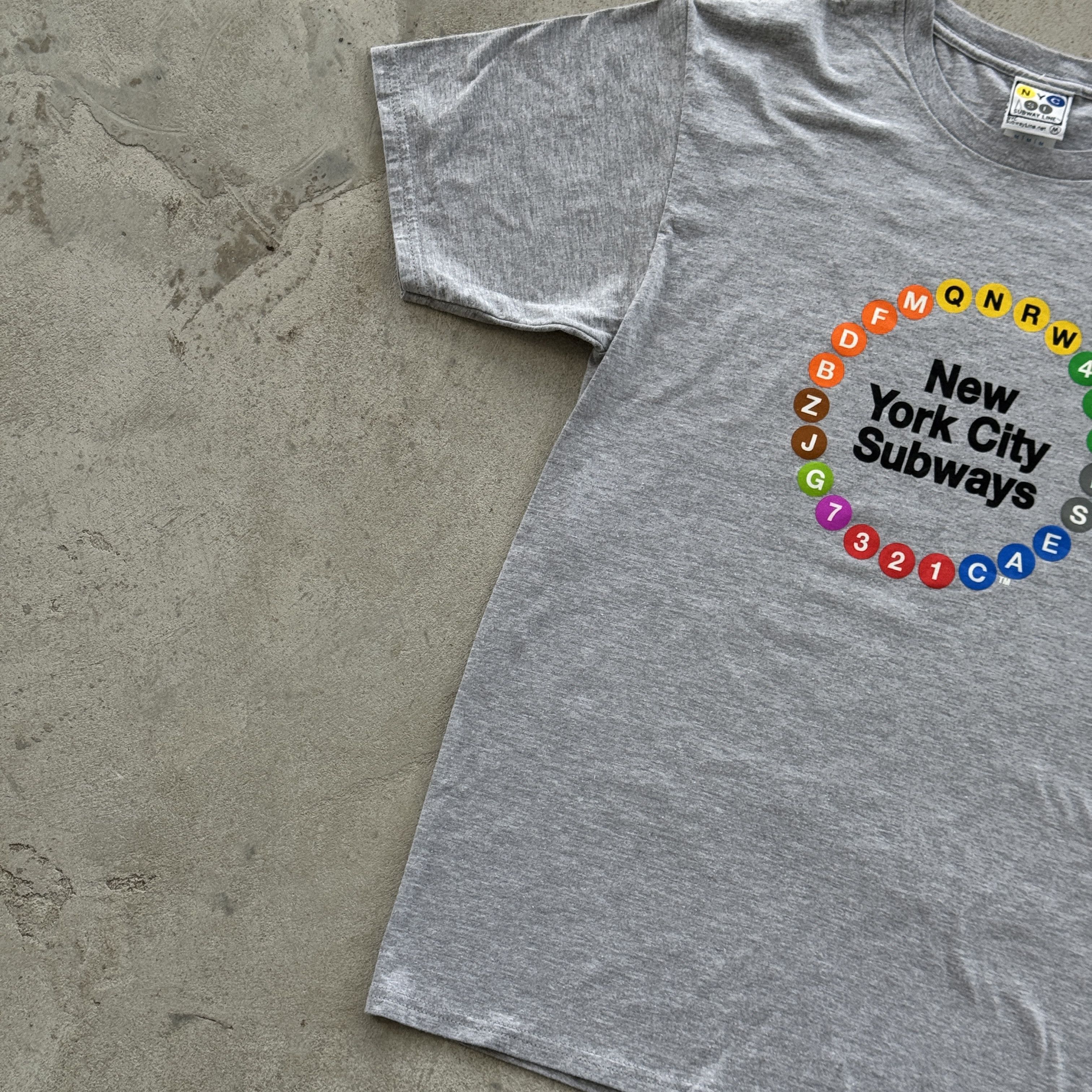 Vintage New York City Subways Map Graphic Grey T-Shirt NYC SL Medium Size US M / EU 48-50 / 2 - 3 Thumbnail