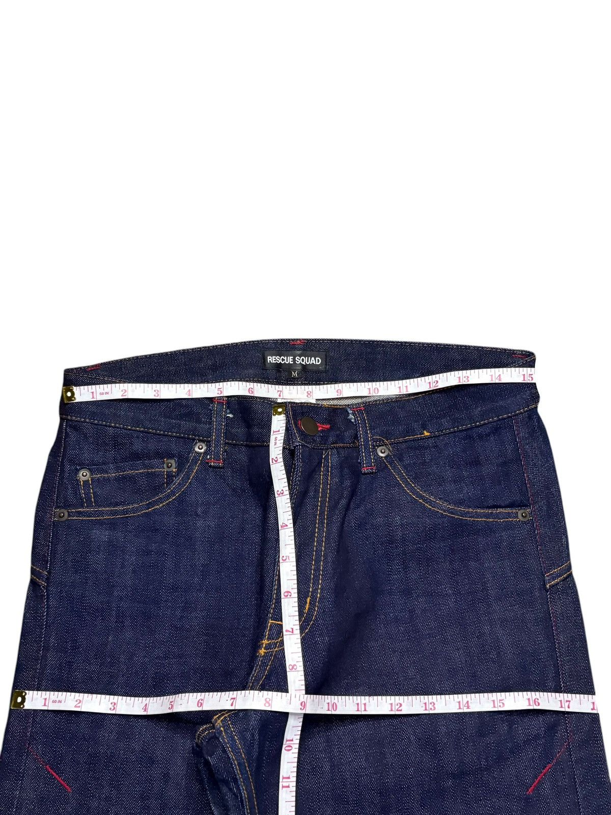 Designer × Japanese Brand Vintage Japanese Brand Raw Denim Spell Out Loose Jeans Size US 30 / EU 46 - 12 Thumbnail