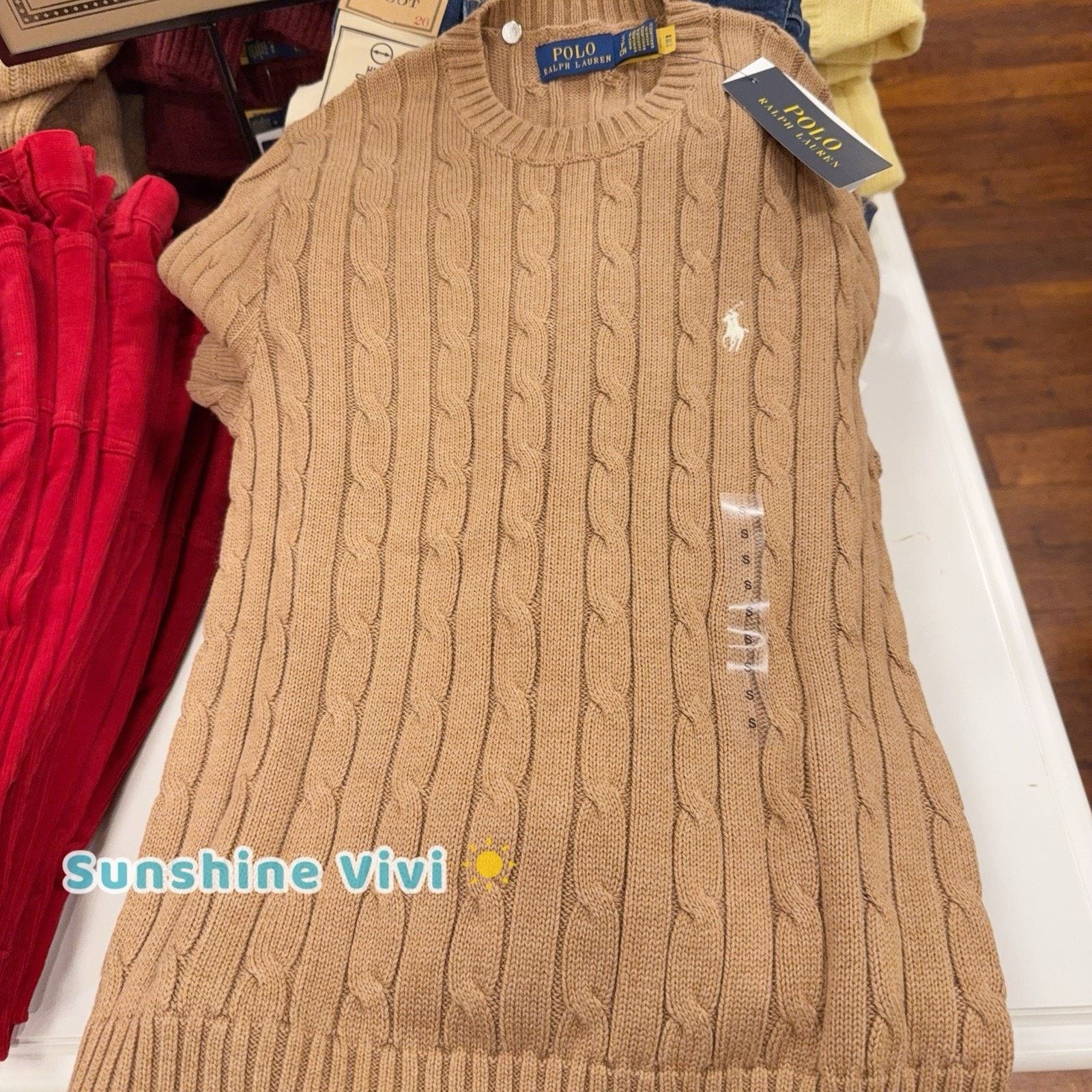 Polo Ralph Lauren NWT Polo Ralph Lauren Woman Cotton ShortSleeve Sweater Camel Size S / US 4 / IT 40 - 2 Thumbnail