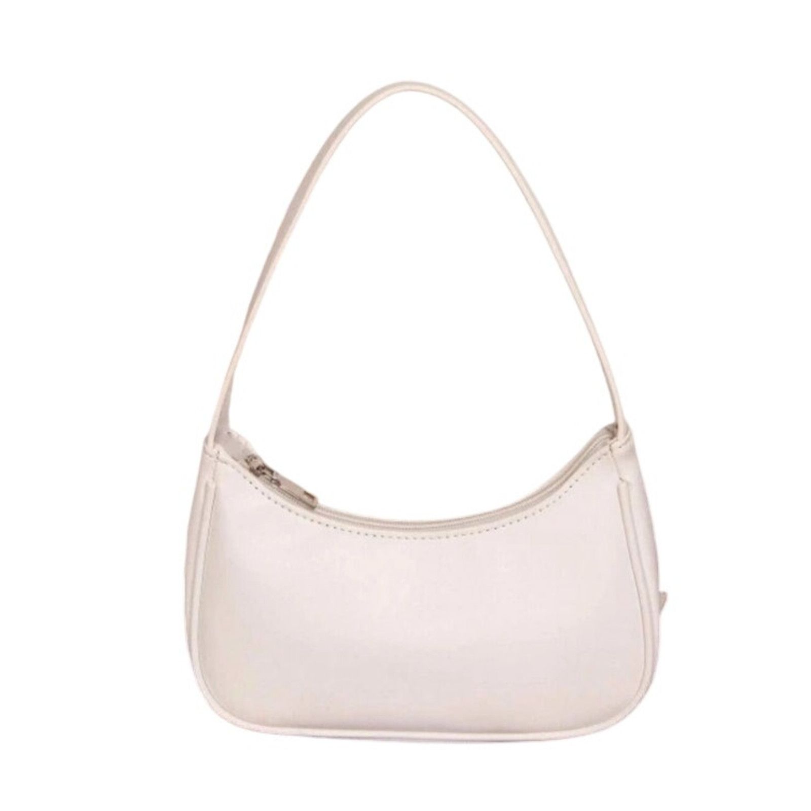 Other Micas Women's White Faux Leather Zip Up Shoulder Bag Size ONE SIZE - 1 Thumbnail