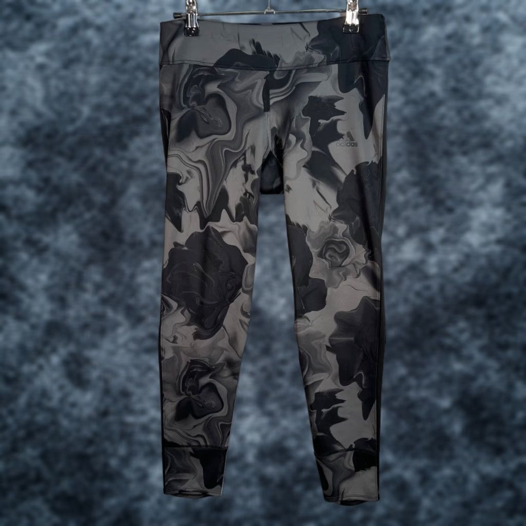 Adidas Adidas Womens ClimaCool Energy Running Leggings Small Gray Abstract Pattern Size 28" / US 6 / IT 42 - 1 Thumbnail